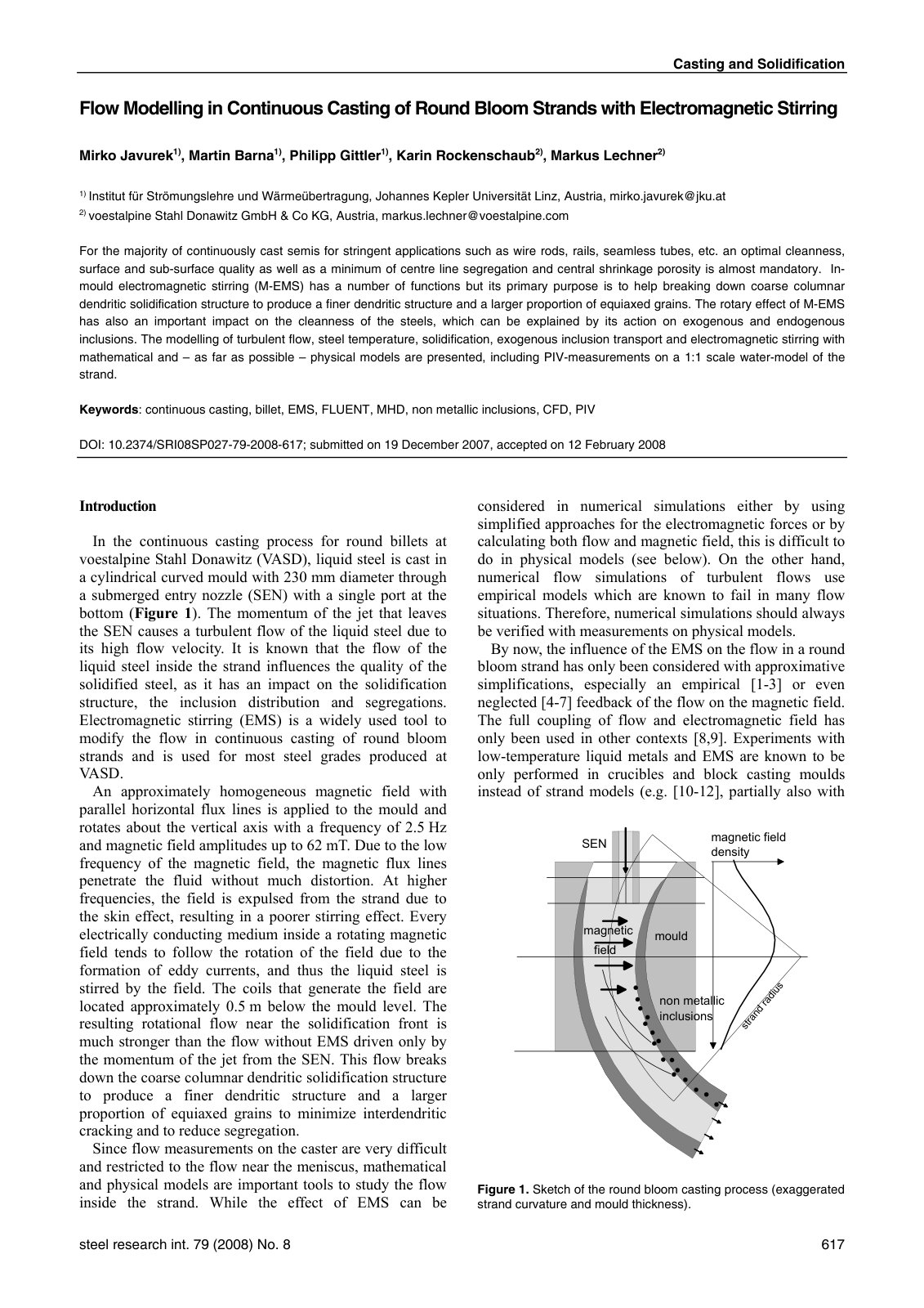 First page of Casting and Solidification Flow Modellin