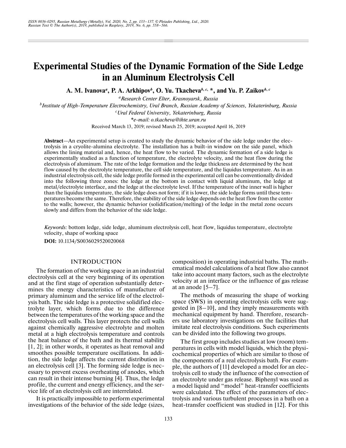 First page of Experimental Studies of the Dynamic Form