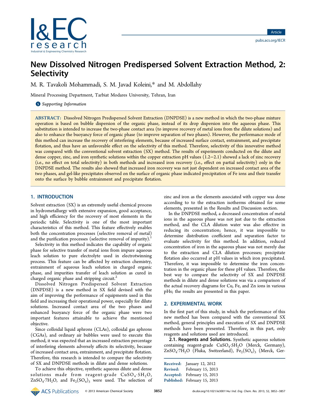 First page of New Dissolved Nitrogen Predispersed Solv