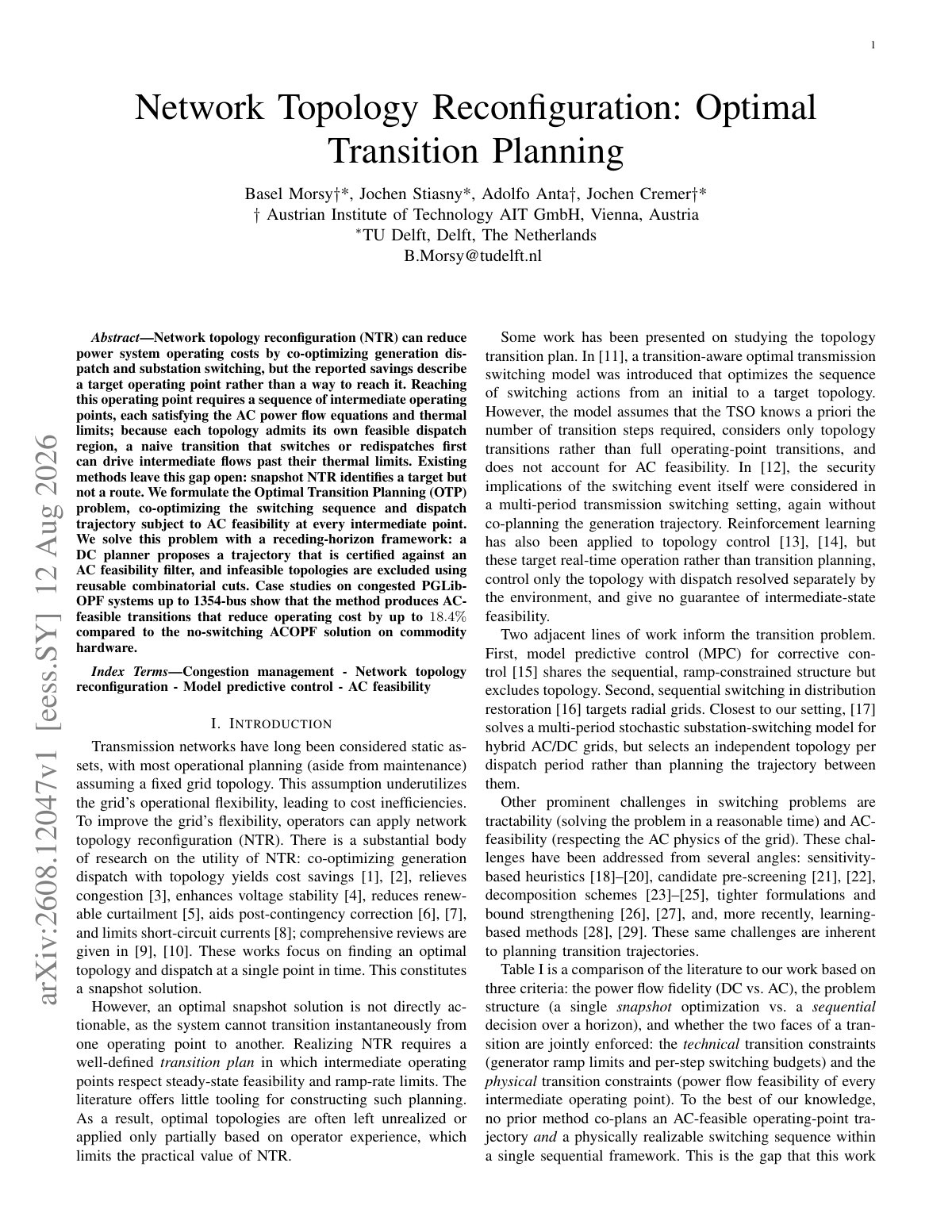 First page of 2026 Morsy Network Topology Transition Planning