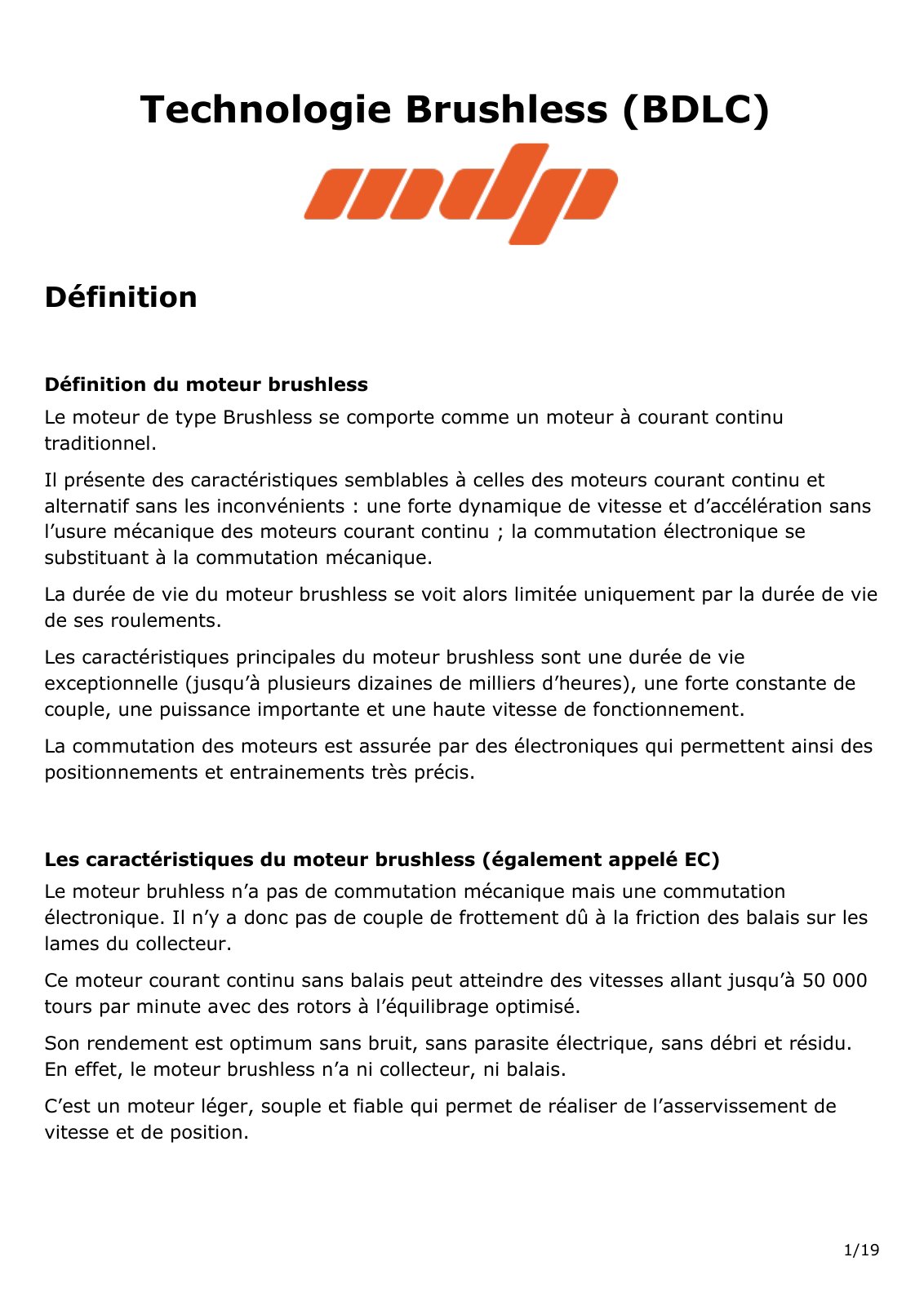 First page of brushless
