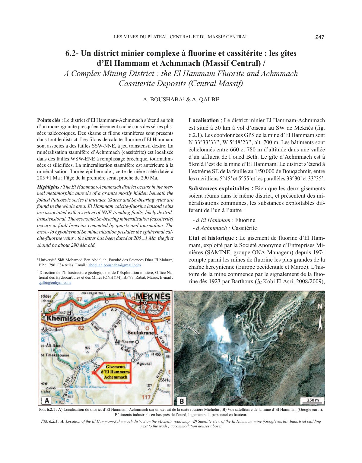 First page of Metallogenie du Maroc central