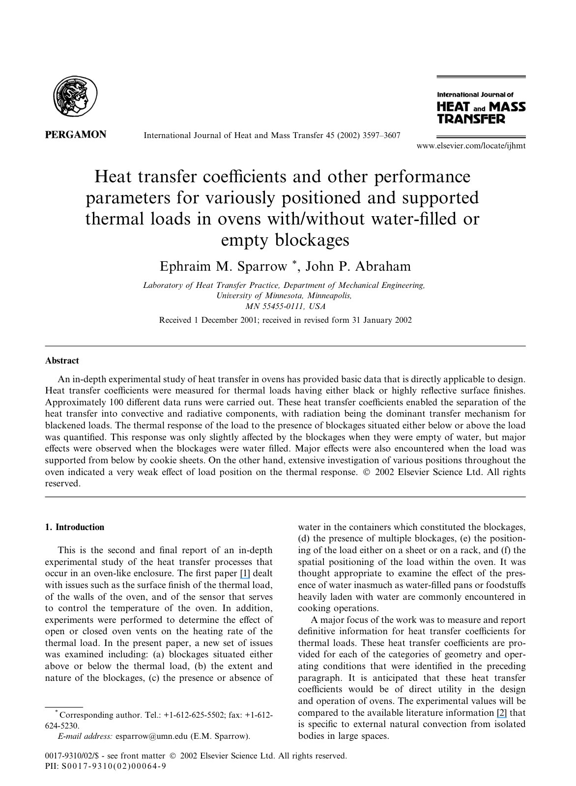 First page of Heat transfer coefficients and other per