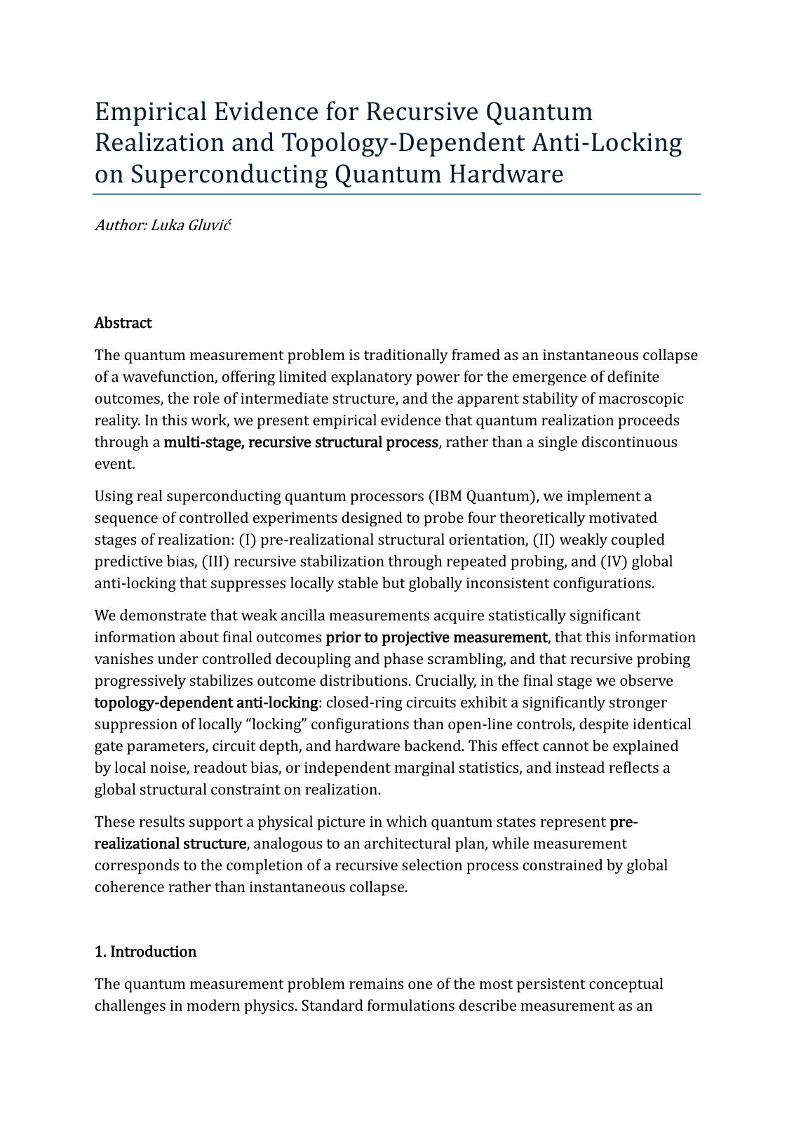 First page of Empirical Evidence for Recursive Quantum