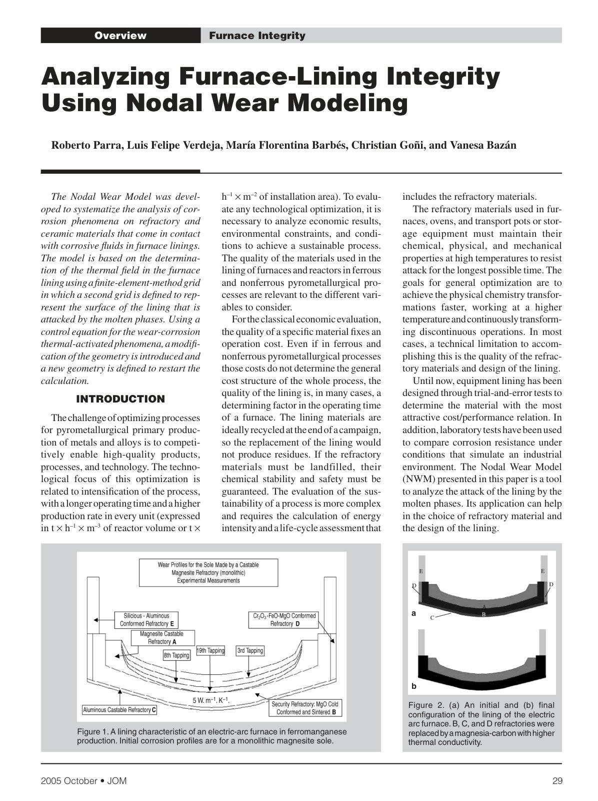 First page of Analyzing Furnace-Lining Integrity Using Nodal Wear Modeling