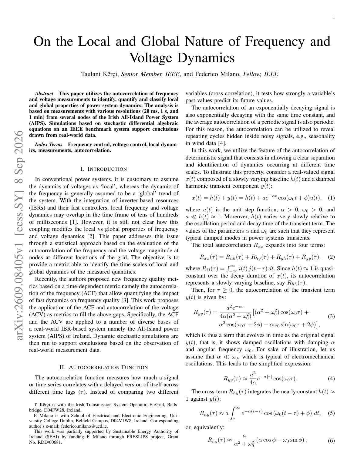 First page of 2026 Kerci Frequency Voltage Dynamics