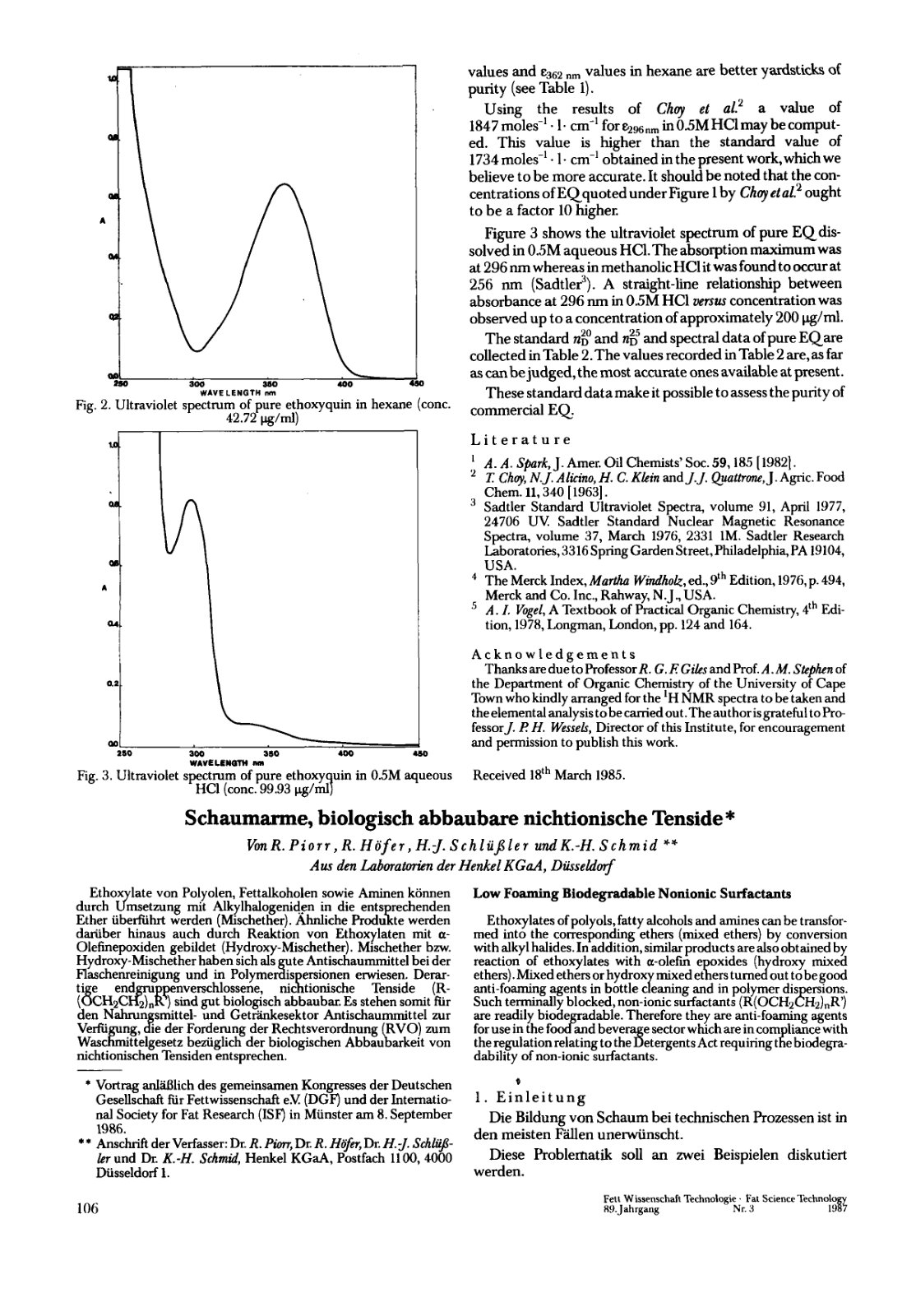 First page of quality assessment of vegetable oils on the basis of the weight gain of product tested under oxidative conditions