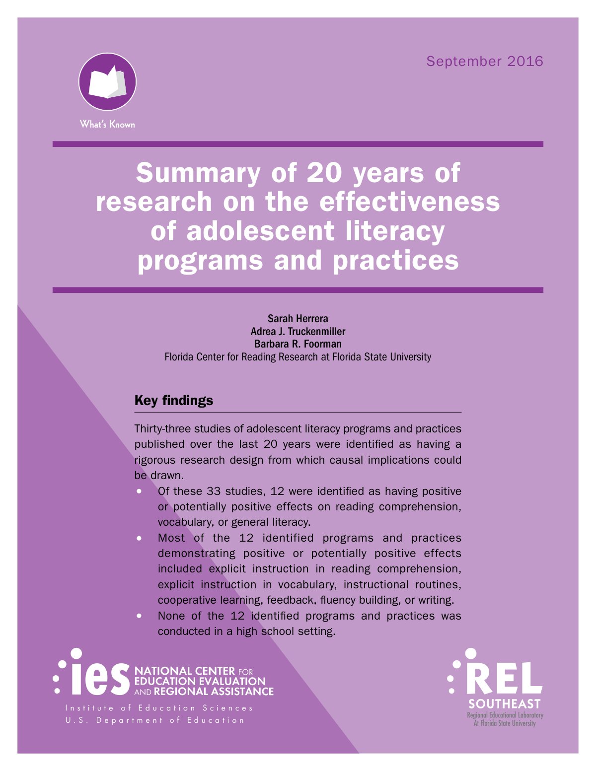 First page of Summary of 20 Years of Research on the E