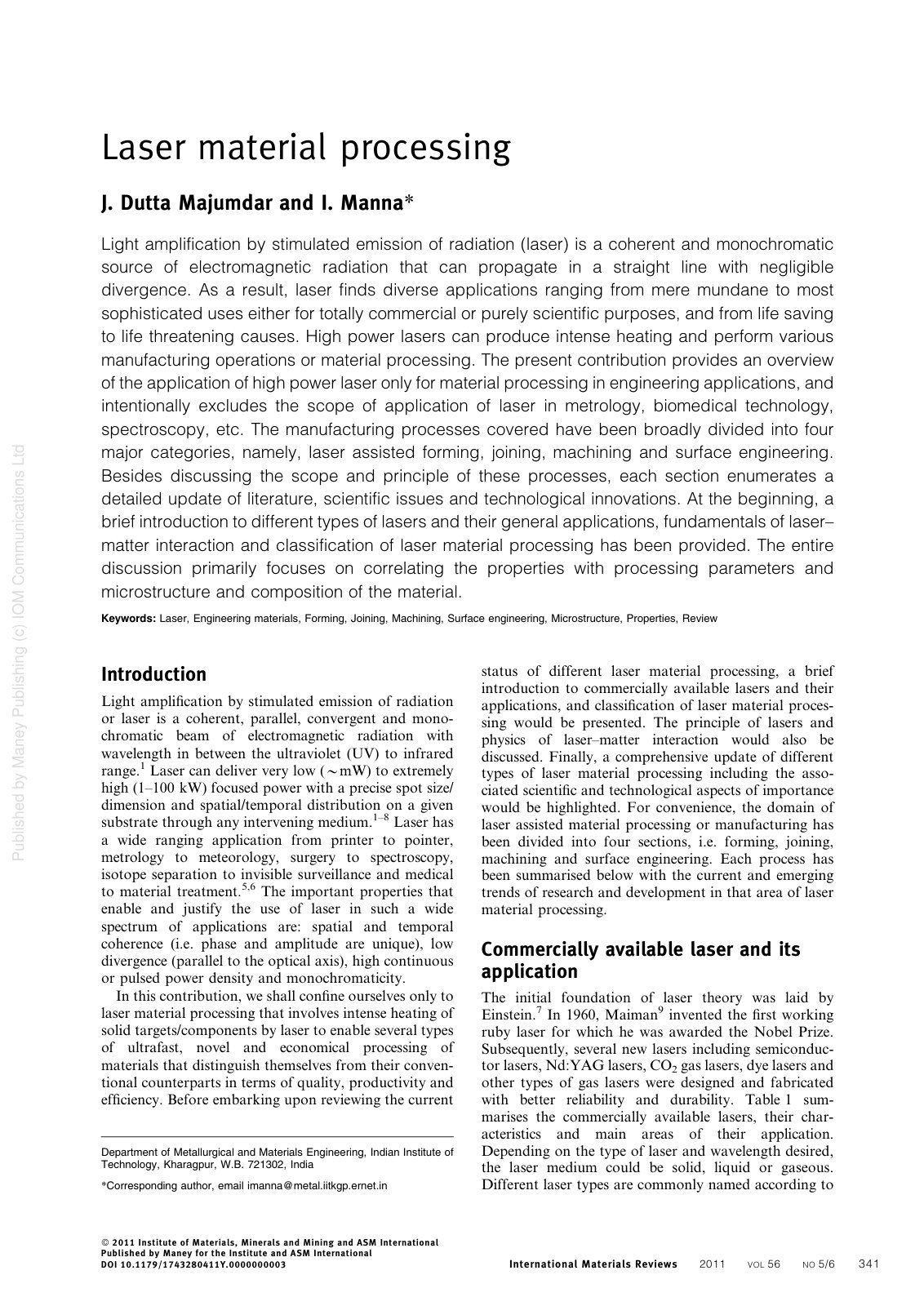 First page of Laser Gas Alloying of Ti6Al4V