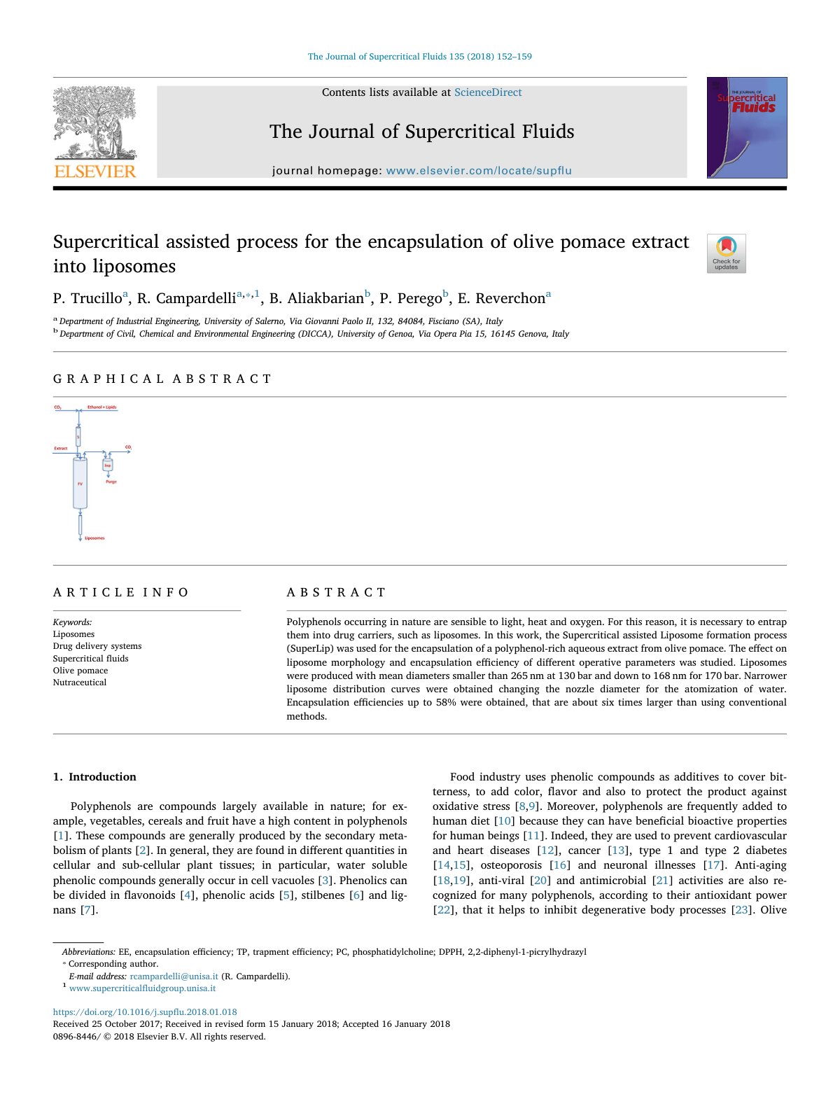 First page of Supercritical assisted process for the e
