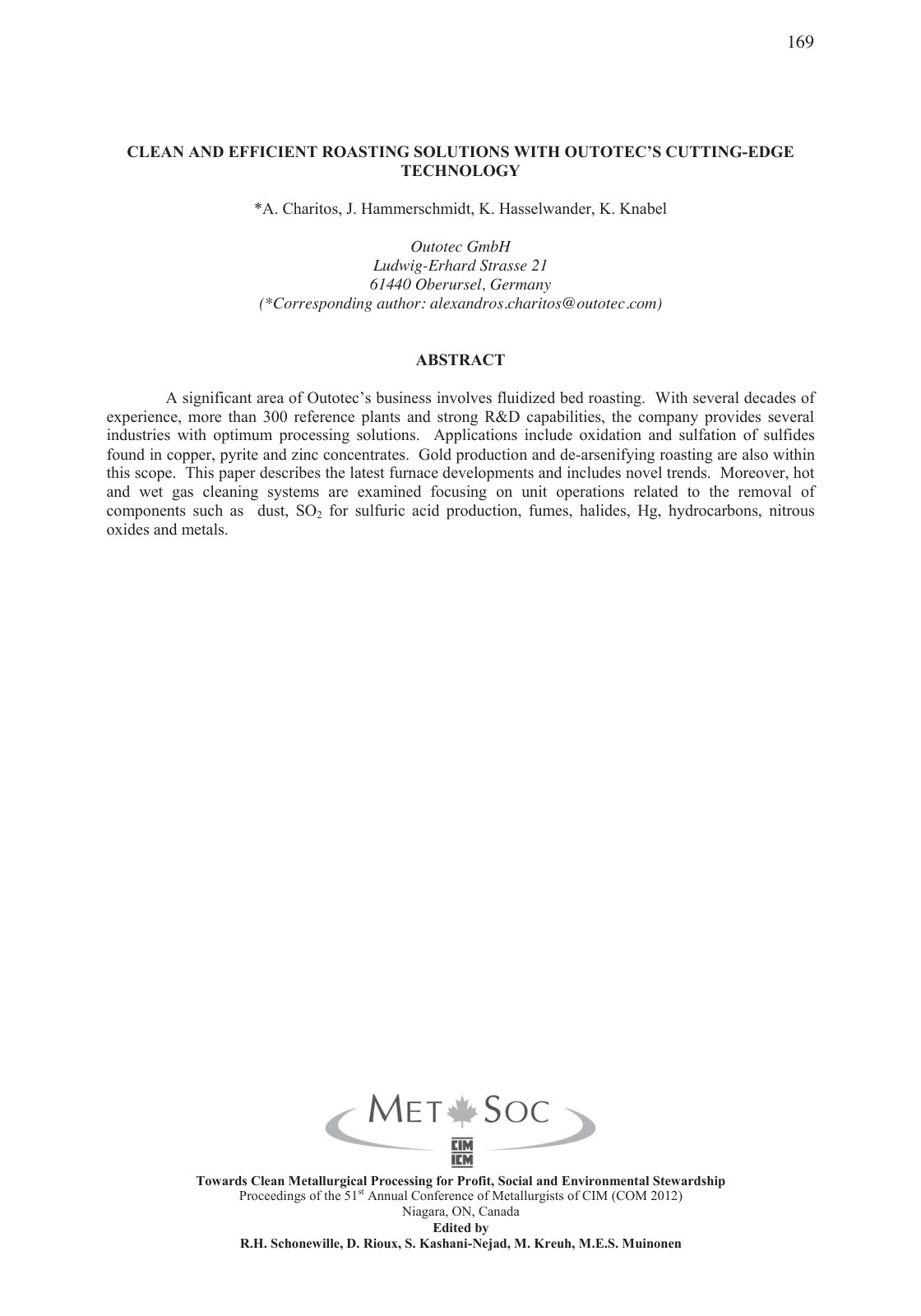 First page of CLEAN AND EFFICIENT ROASTING SOLUTIONS WITH OUTOTEC’S CUTTING-EDGE TECHNOLOGY
