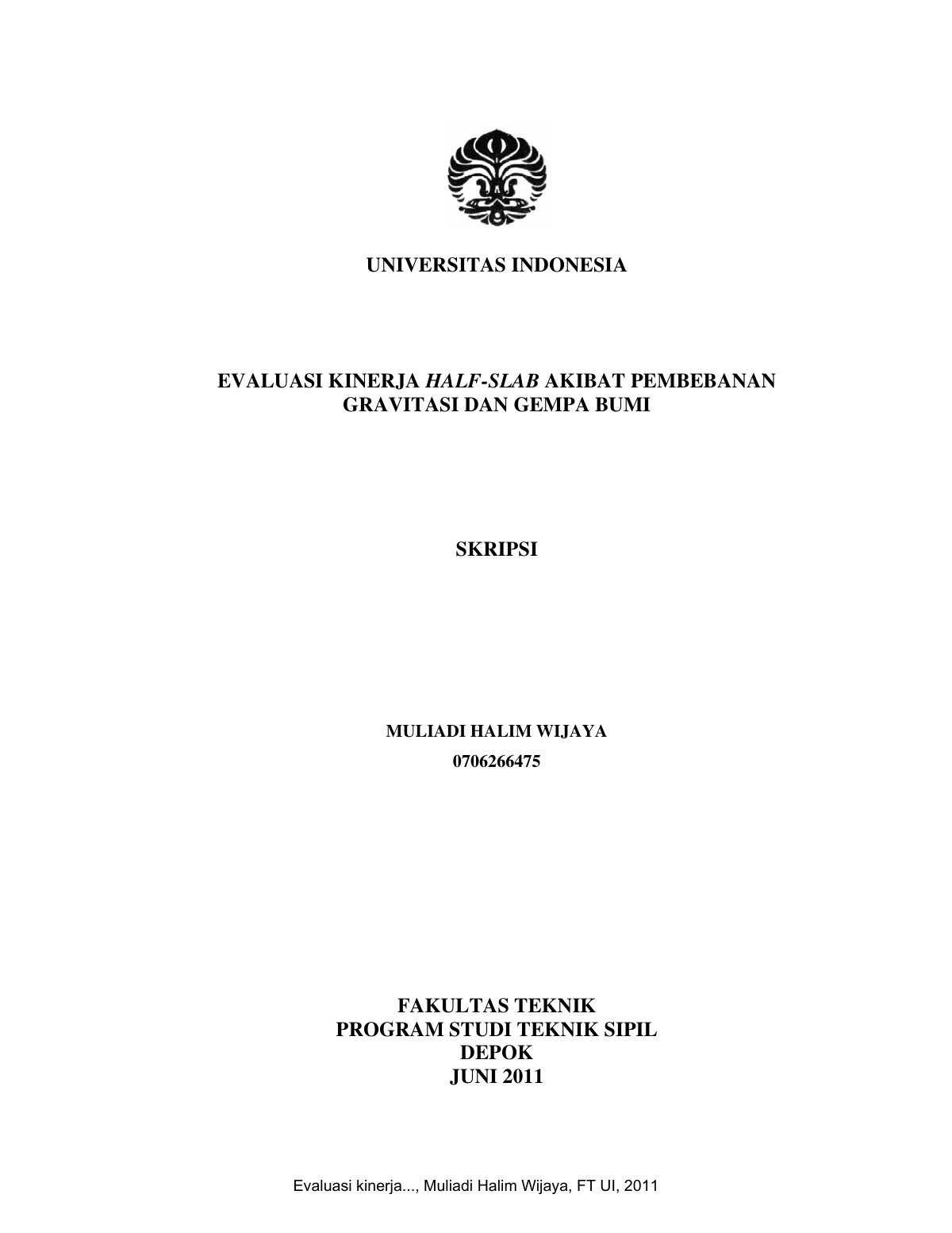 First page of Half Slab