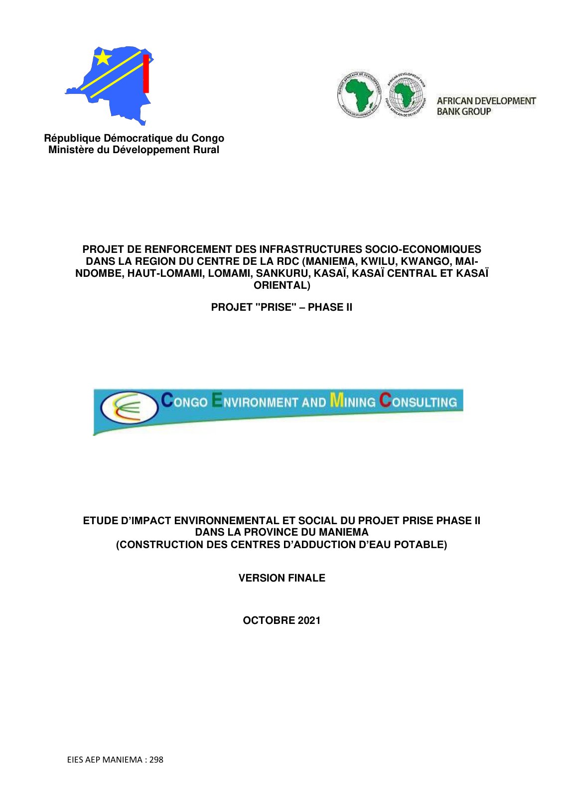 First page of eies maniema aep final