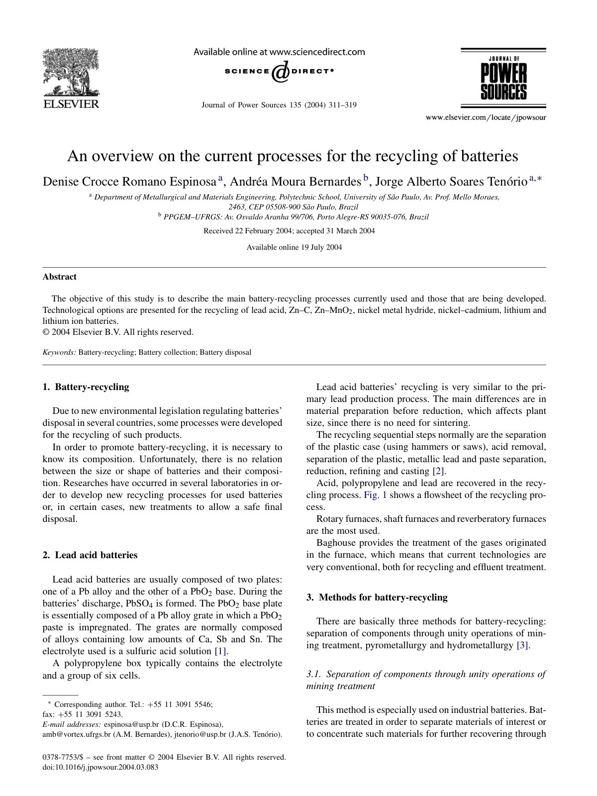 First page of An overview on the current processes for
