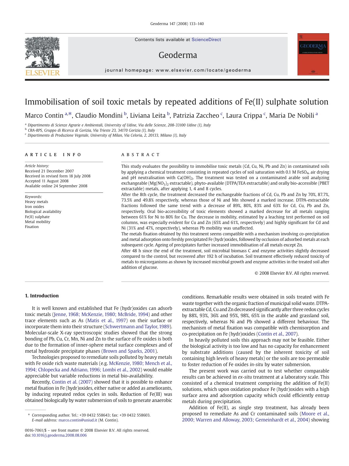 First page of Fe oxides
