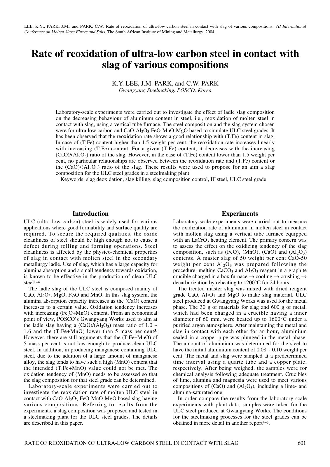 First page of 601 Lee