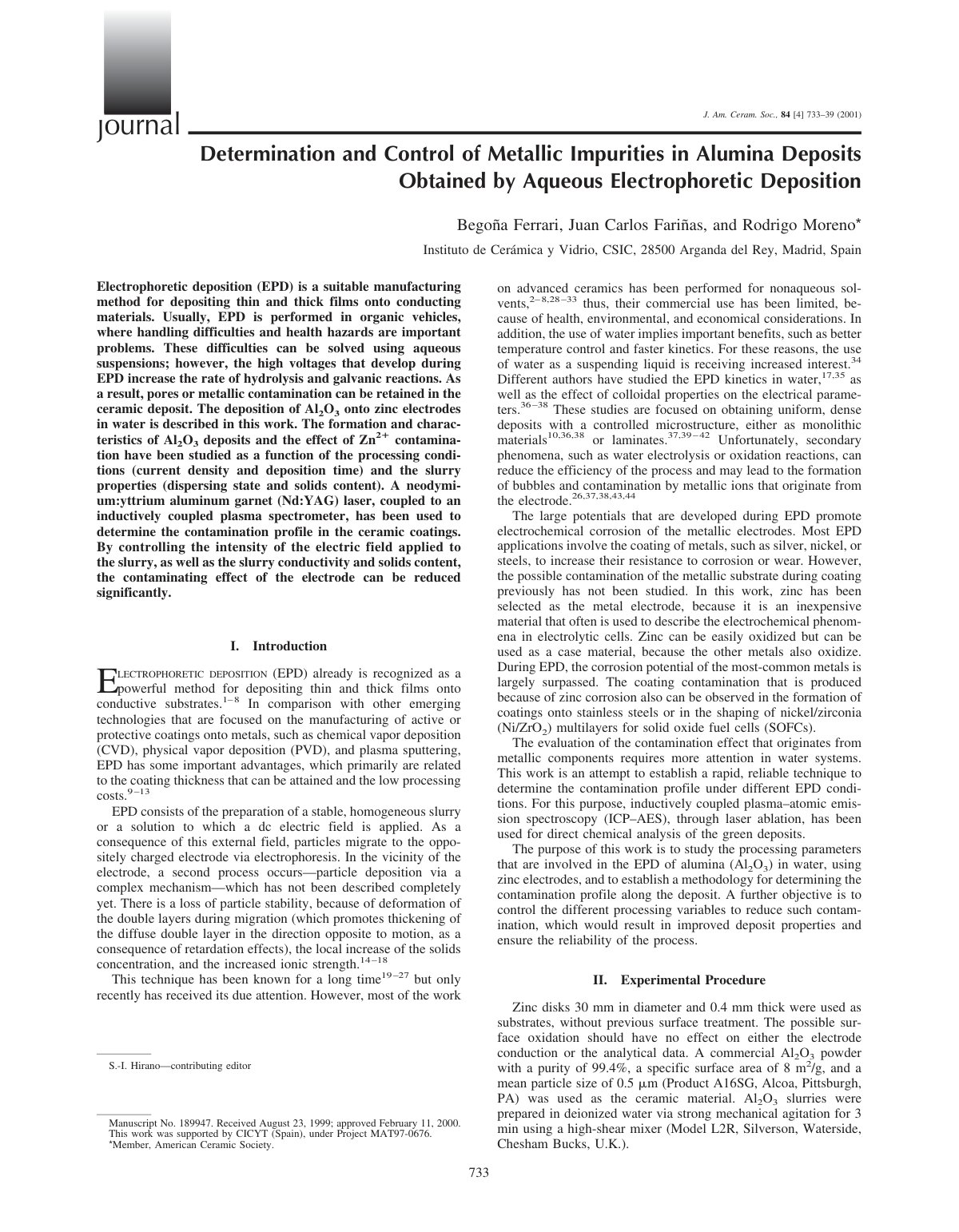 First page of Determination and Control of Metallic Im
