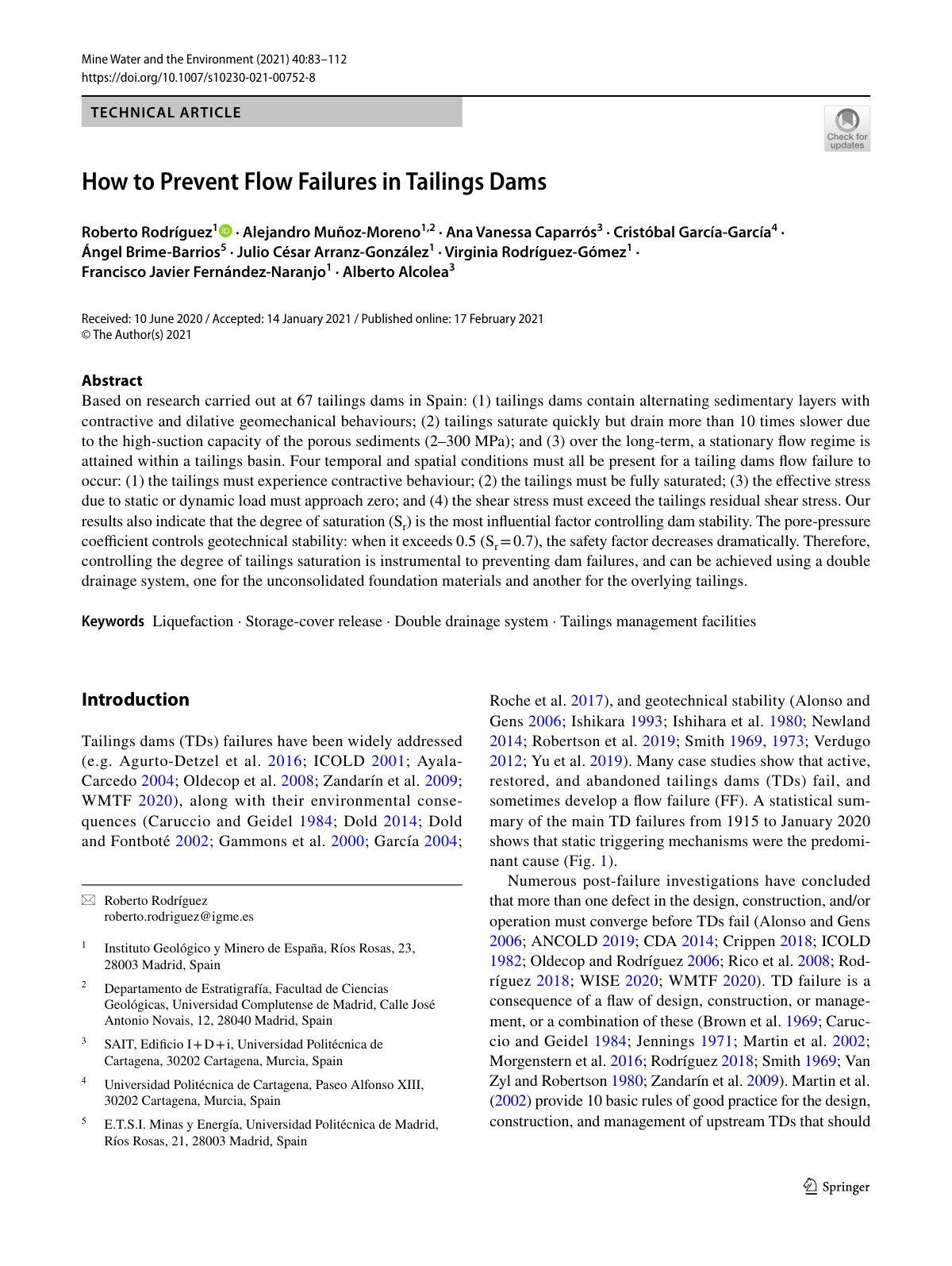 First page of How to Prevent Flow Failures in Tailings