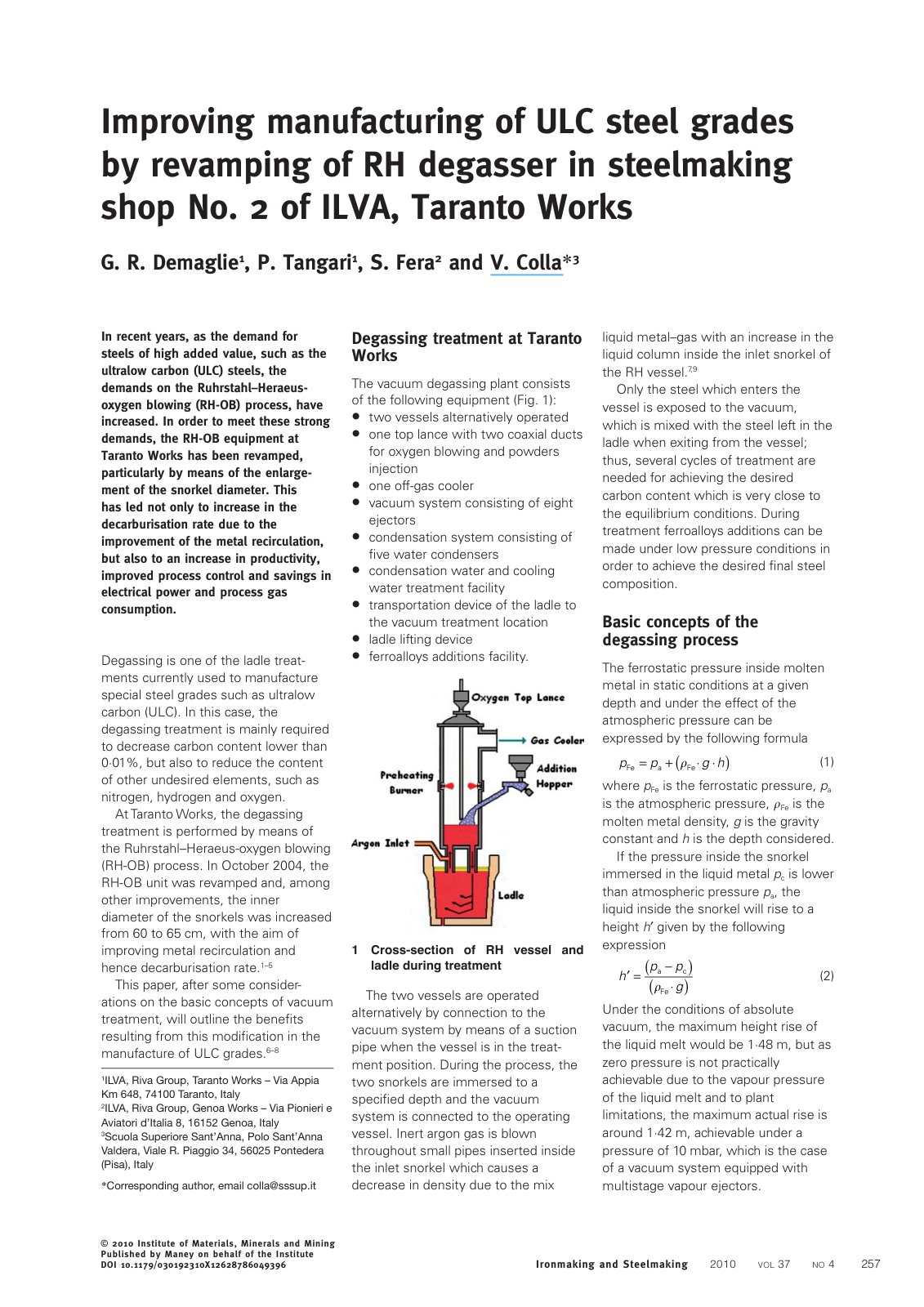 First page of Improving manufacturing of ULC steel gra