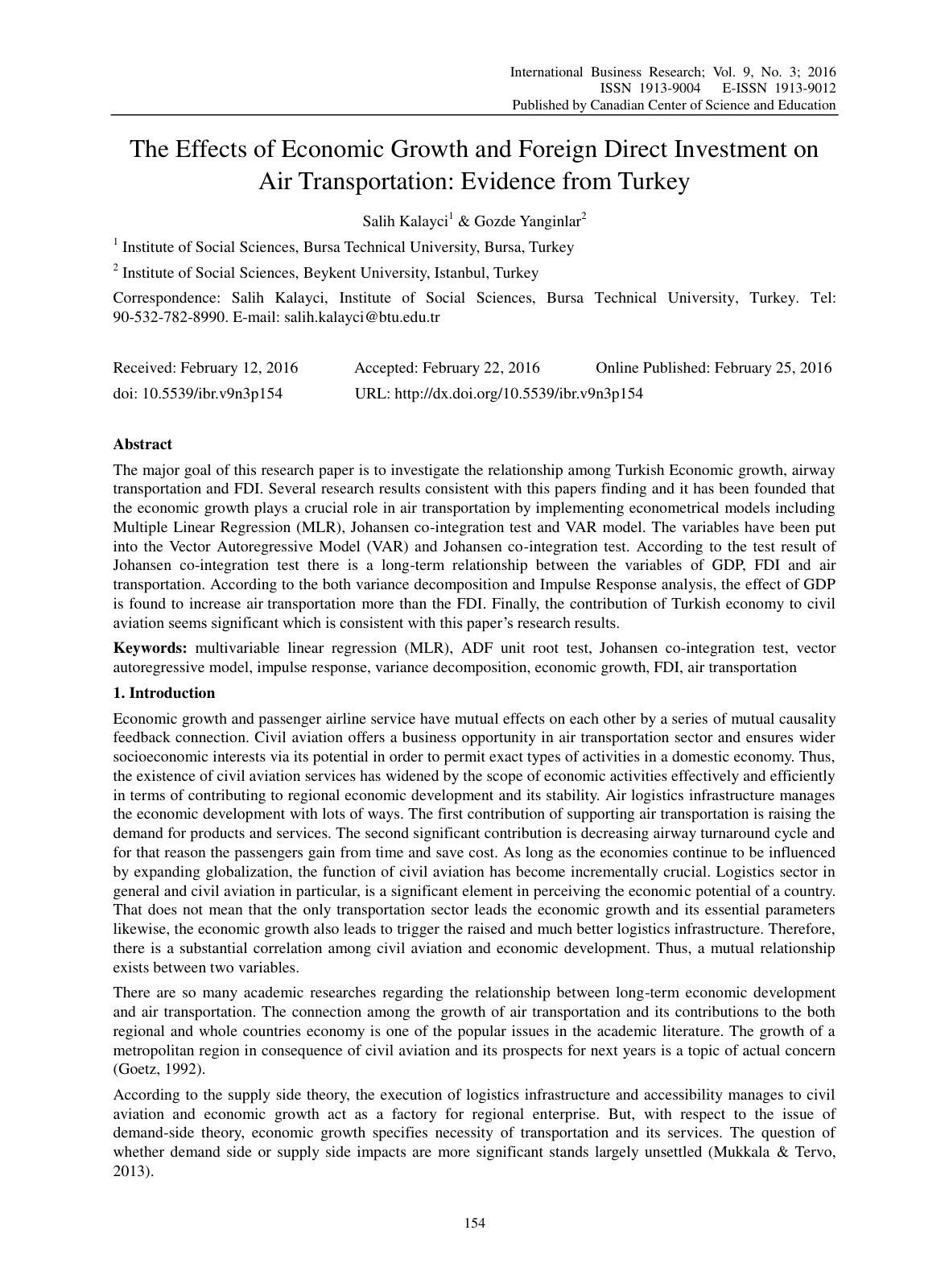 First page of The Effects of Economic Growth and Forei