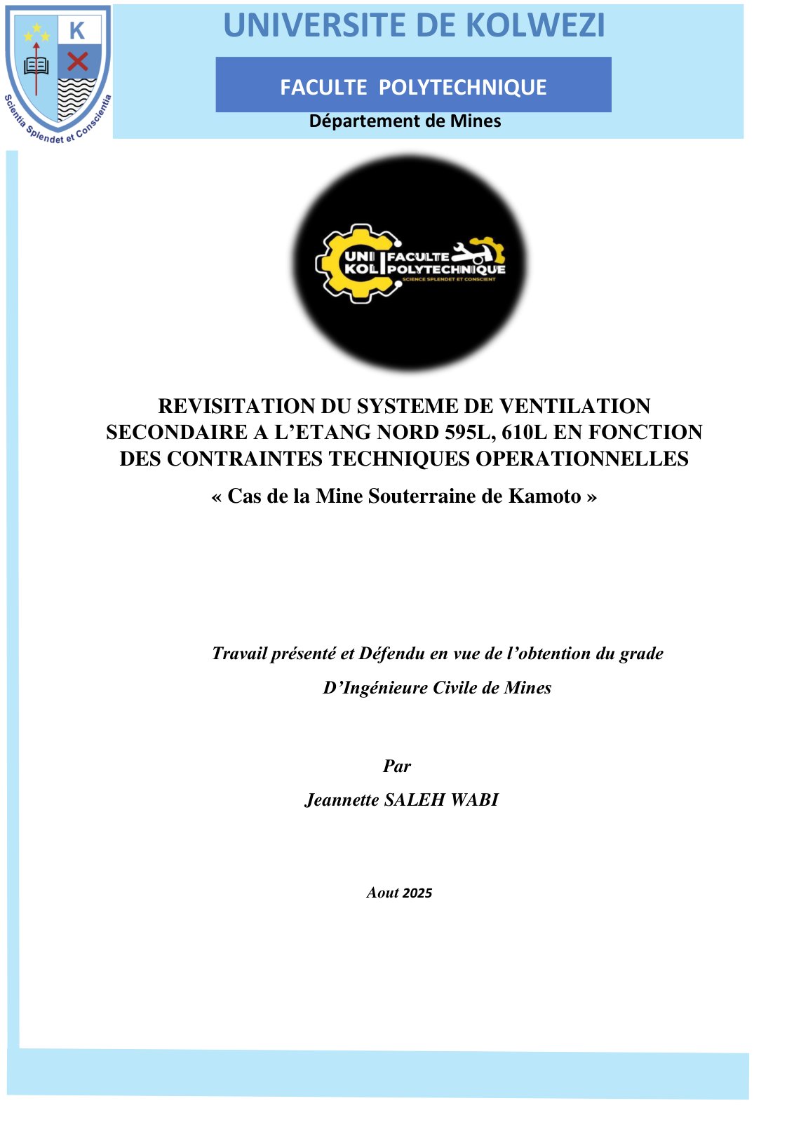 First page of projet de jeannette sale polytechnique 2025