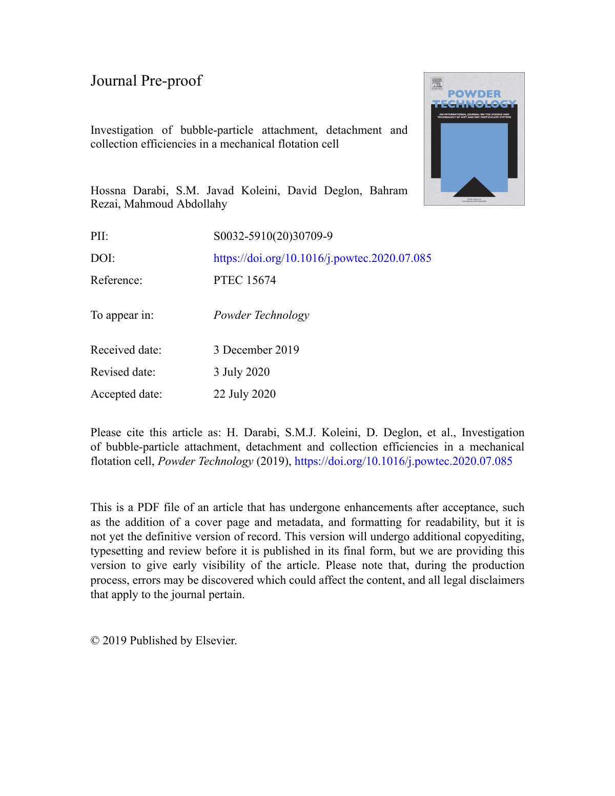 First page of Investigation of bubble particle attachm