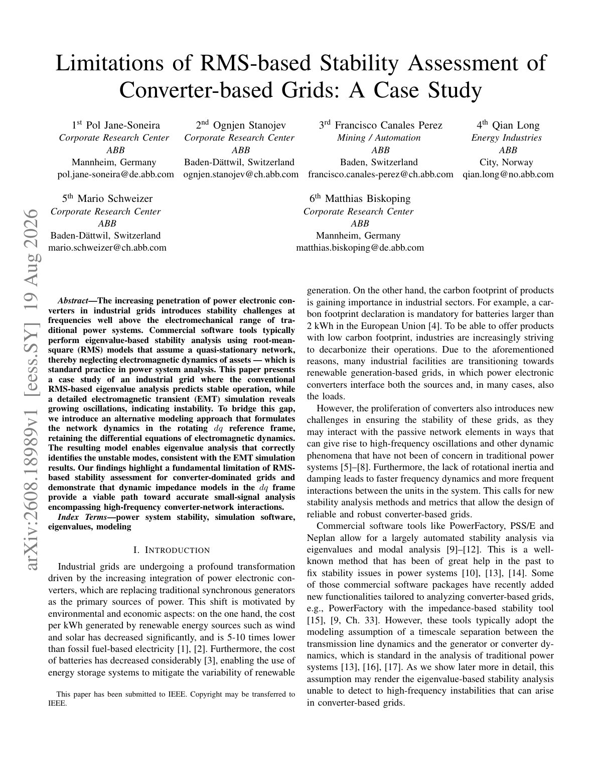 First page of 2026 Jane Soneira Converter Grid Stability