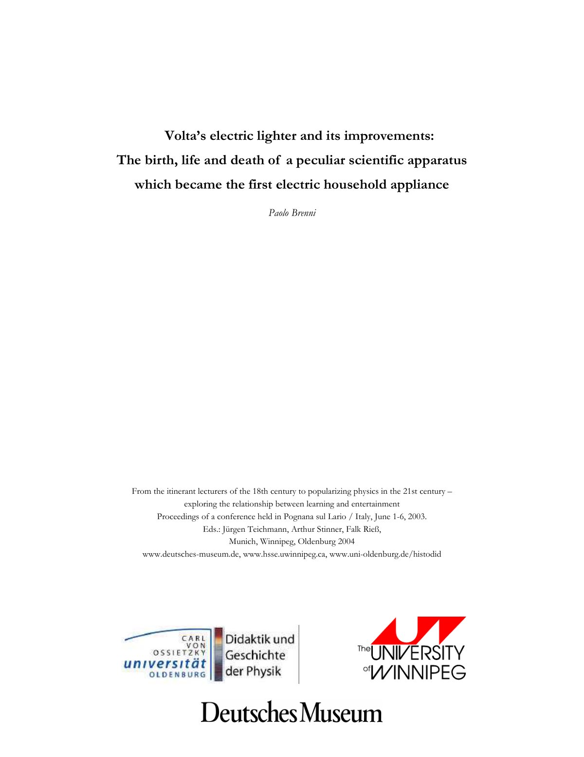 First page of From the itinerant lecturers of the 18th century to popularizing physics in the 21st century – exploring the relationship between learning and entertainment