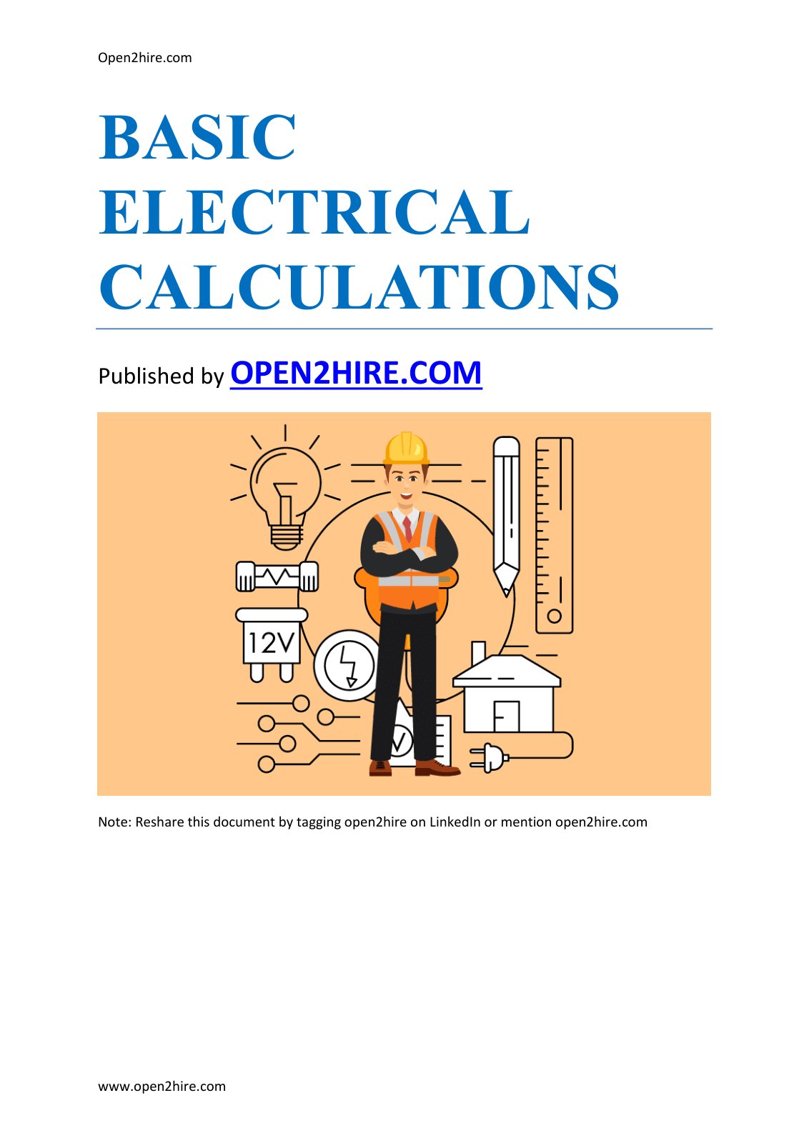 First page of BASIC ELECTRICAL CALCULATIONS