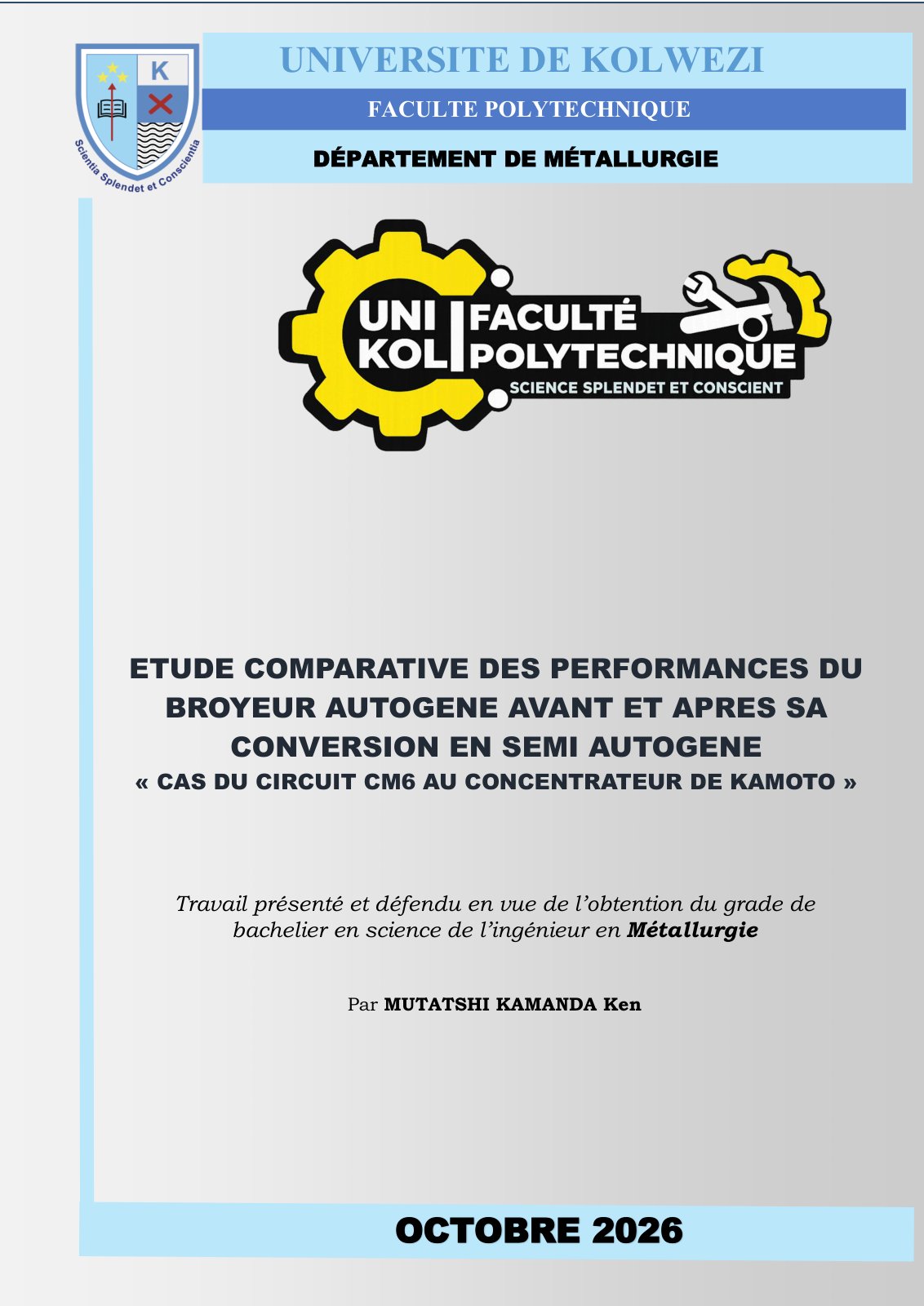First page of Tfc KEN KAMANDA 2026 POLYTEC METALLURGIE