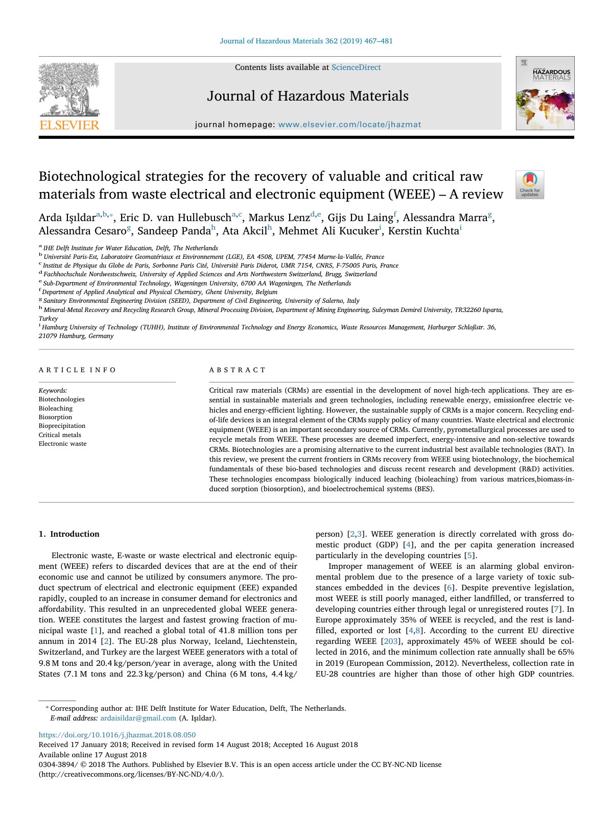 First page of Biotechnological strategies for the reco
