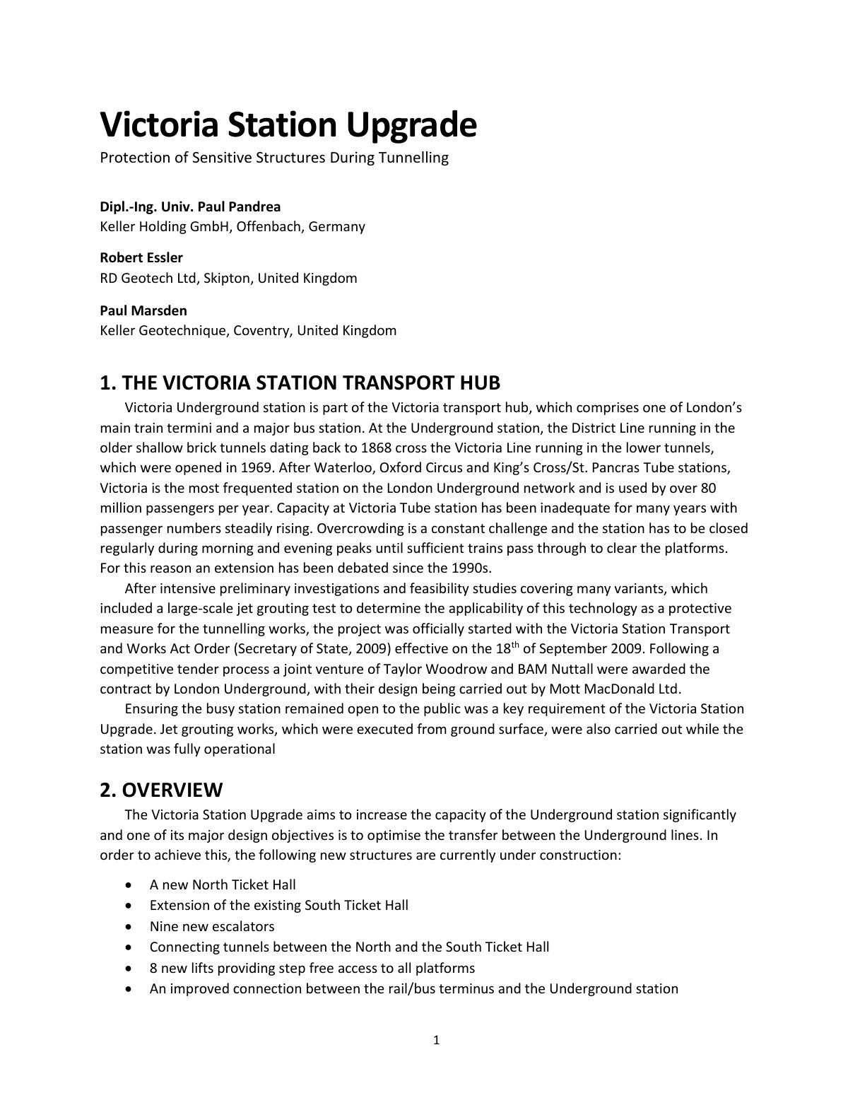 First page of Victoria Station Upgrade: Protection of Sensitive Structures During Tunnelling