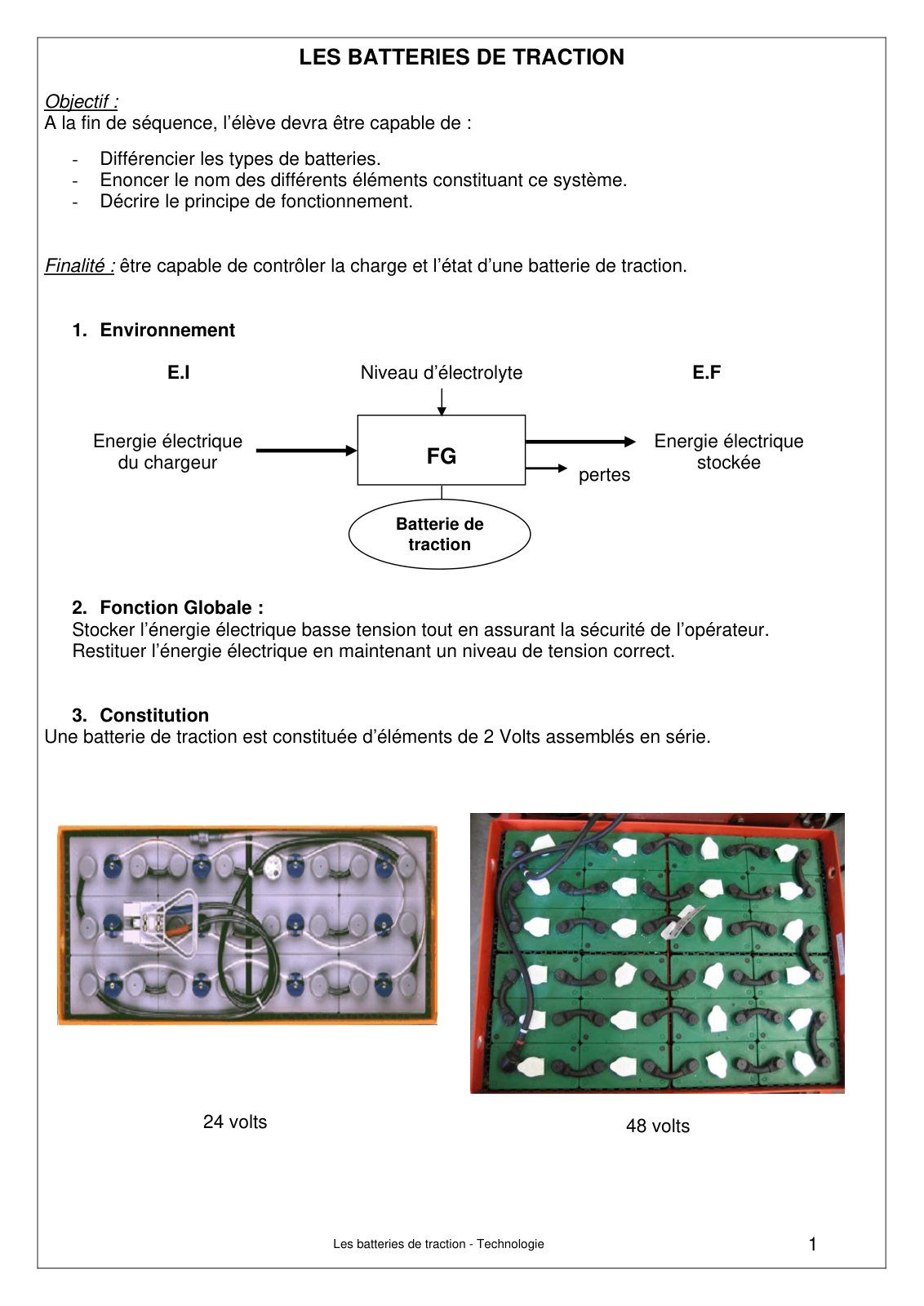 First page of 035 Cours Technologie des batteries traction