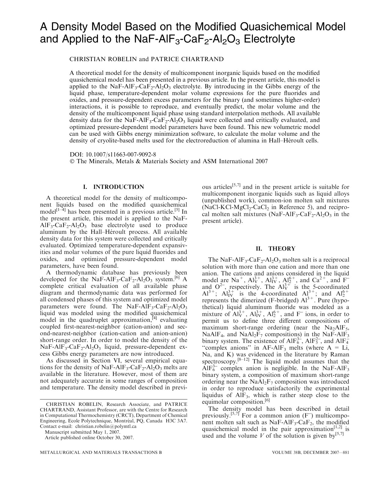 First page of A Density Model Based on the Modified Qu