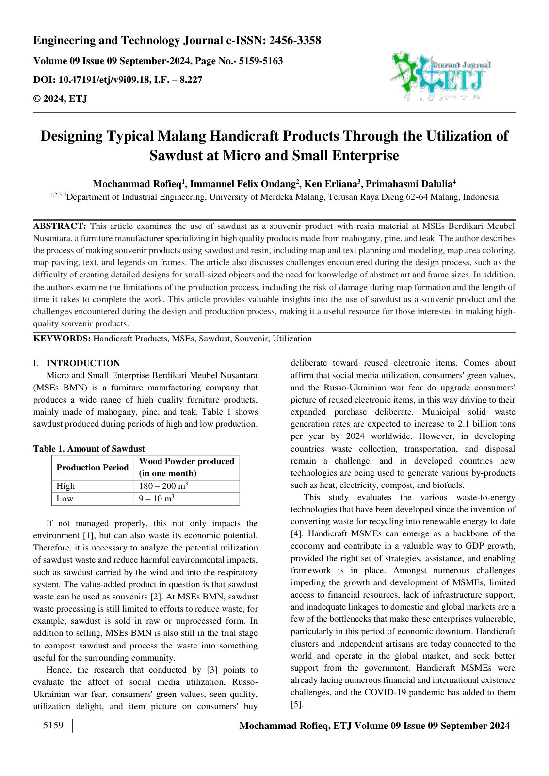 First page of Designing Typical Malang Handicraft Products Through the Utilization of 