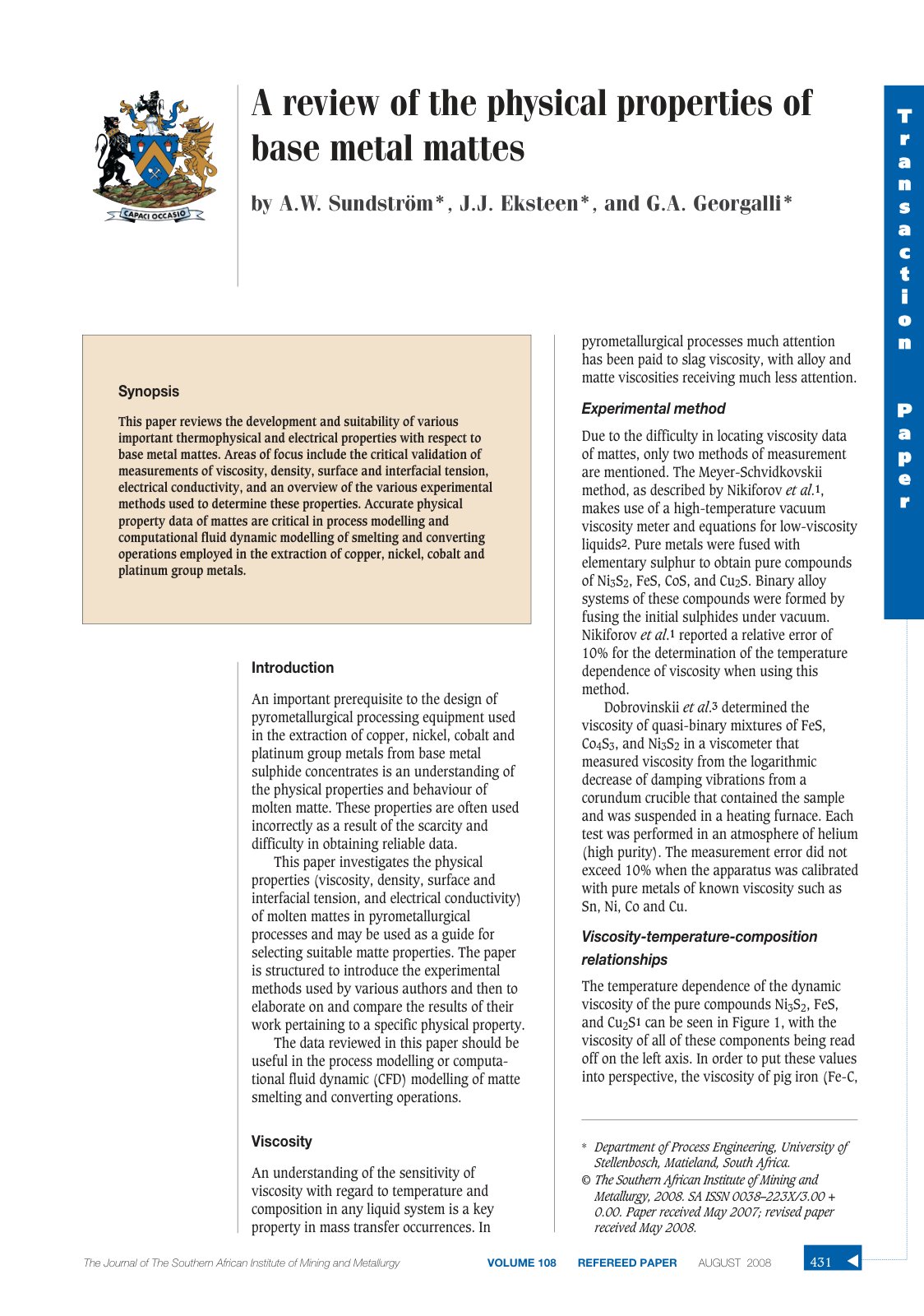 First page of A review of the physical properties of b