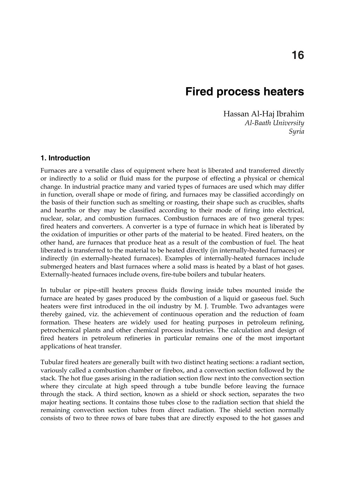 First page of Fired Process Heaters