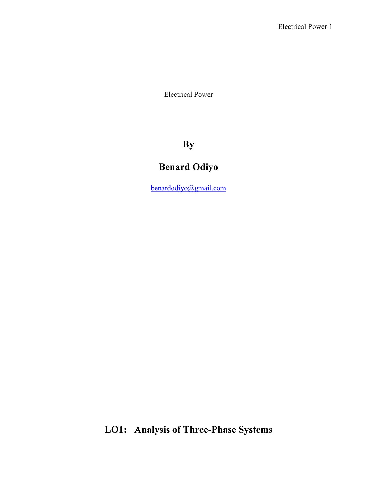 First page of Electrical Power