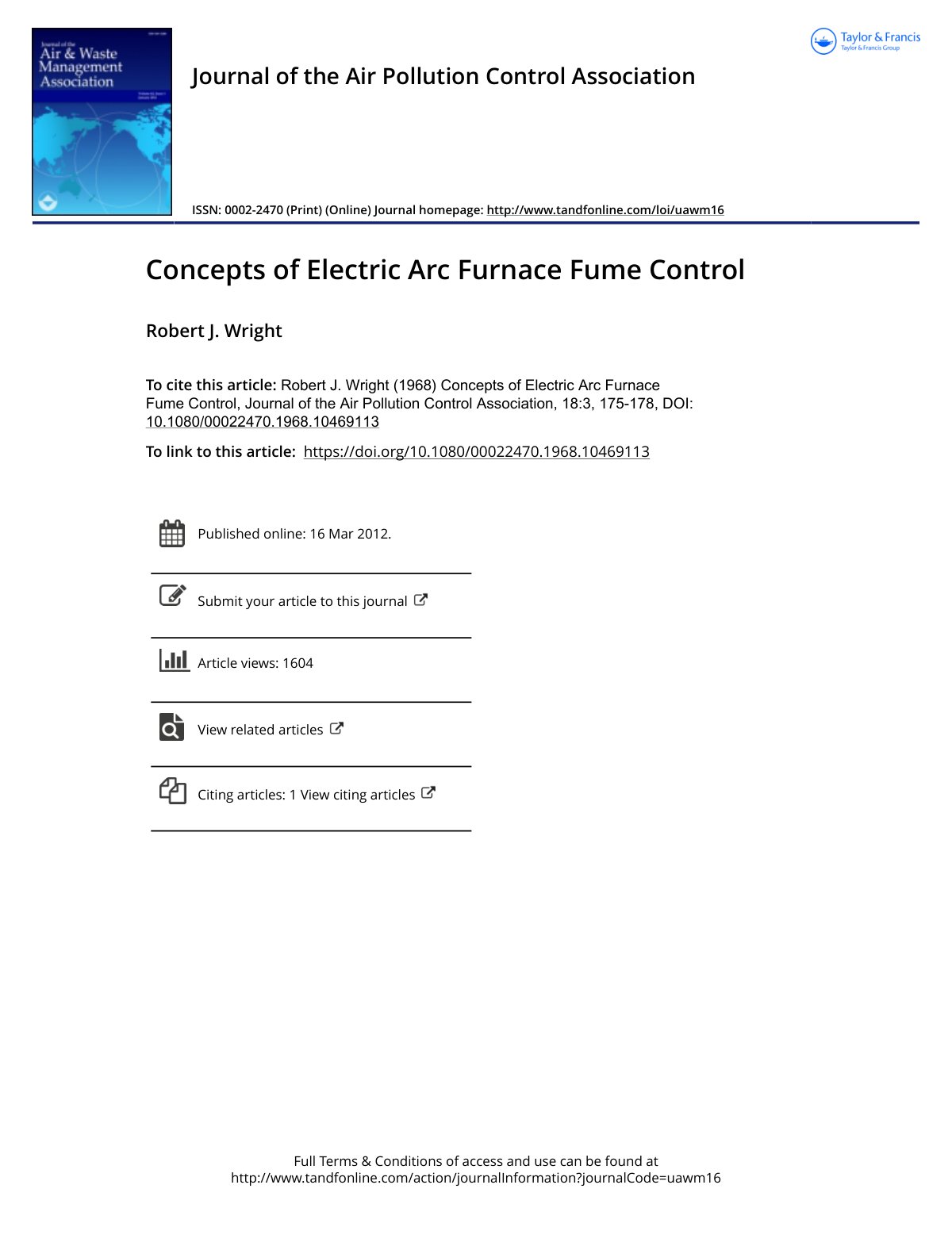 First page of 380720509 Concepts of Electric Arc Furnace Fume Control