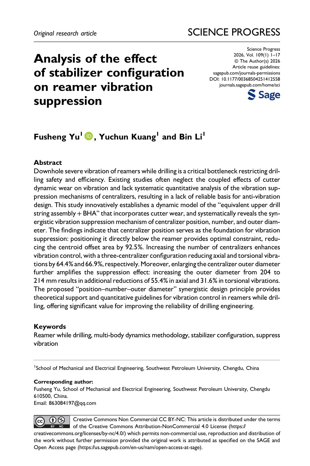 First page of Analysis of the effect of stabilizer configuration