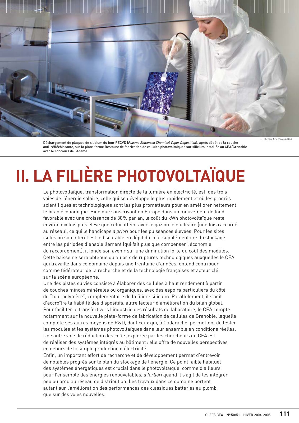 First page of Le photovoltaïque, transformation directe de la lumière en électricité