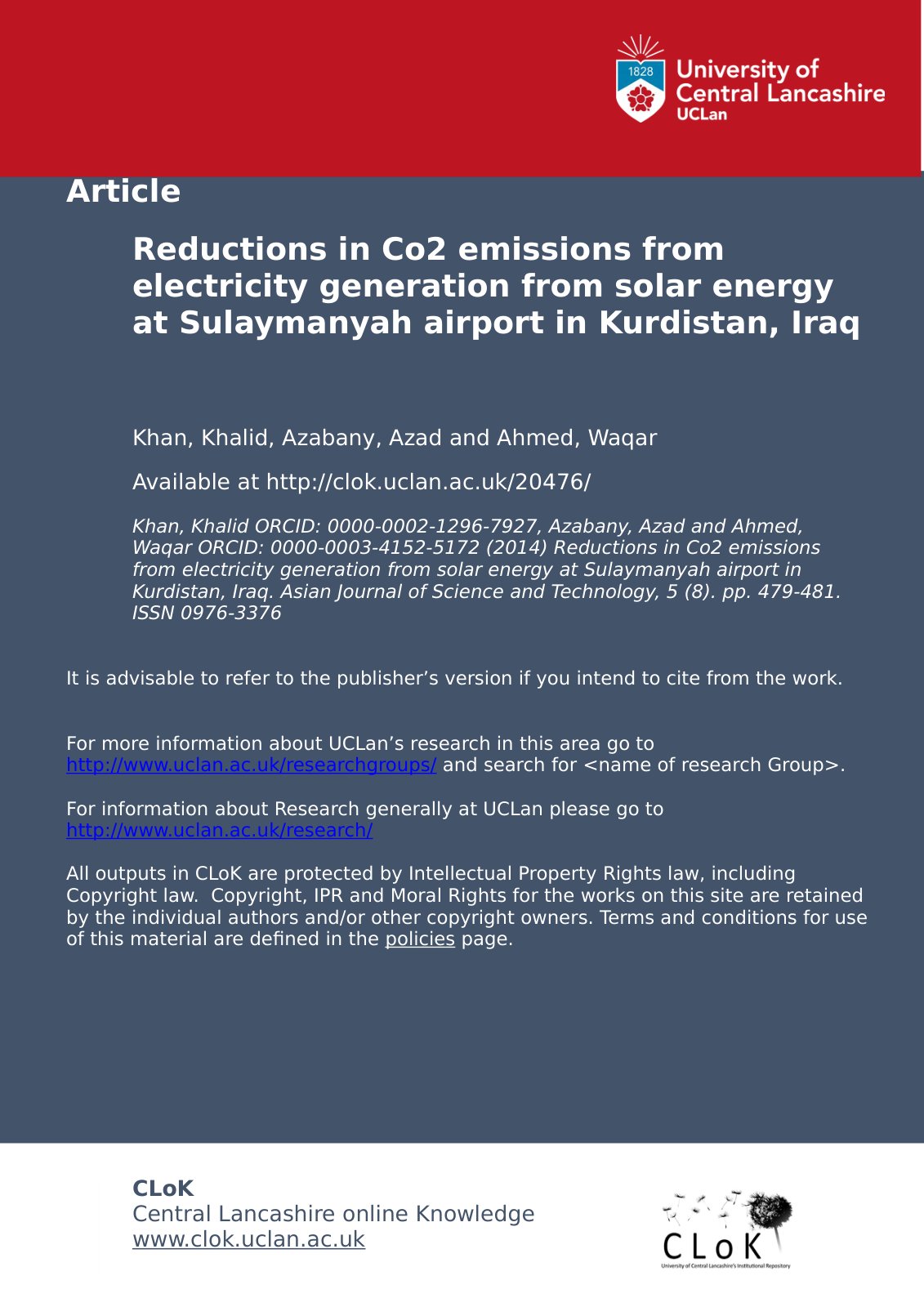 First page of Reductions in Co2 emissions from electri