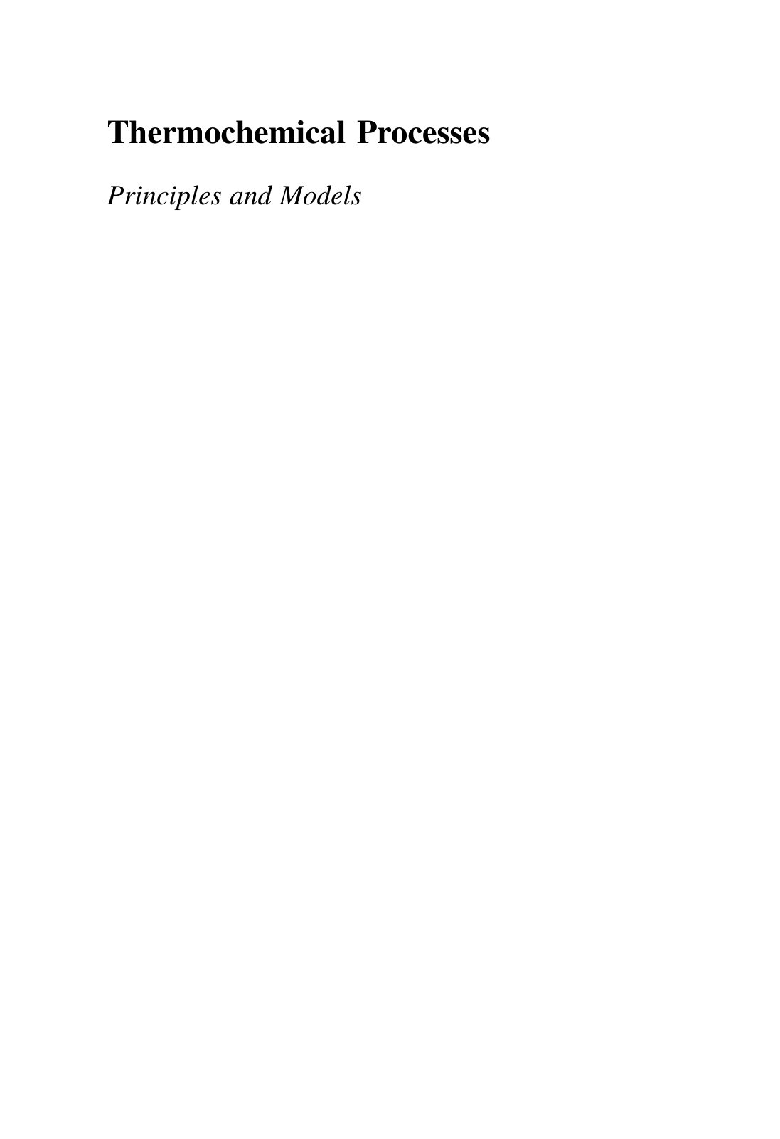 First page of Thermochemical Processes Principles and