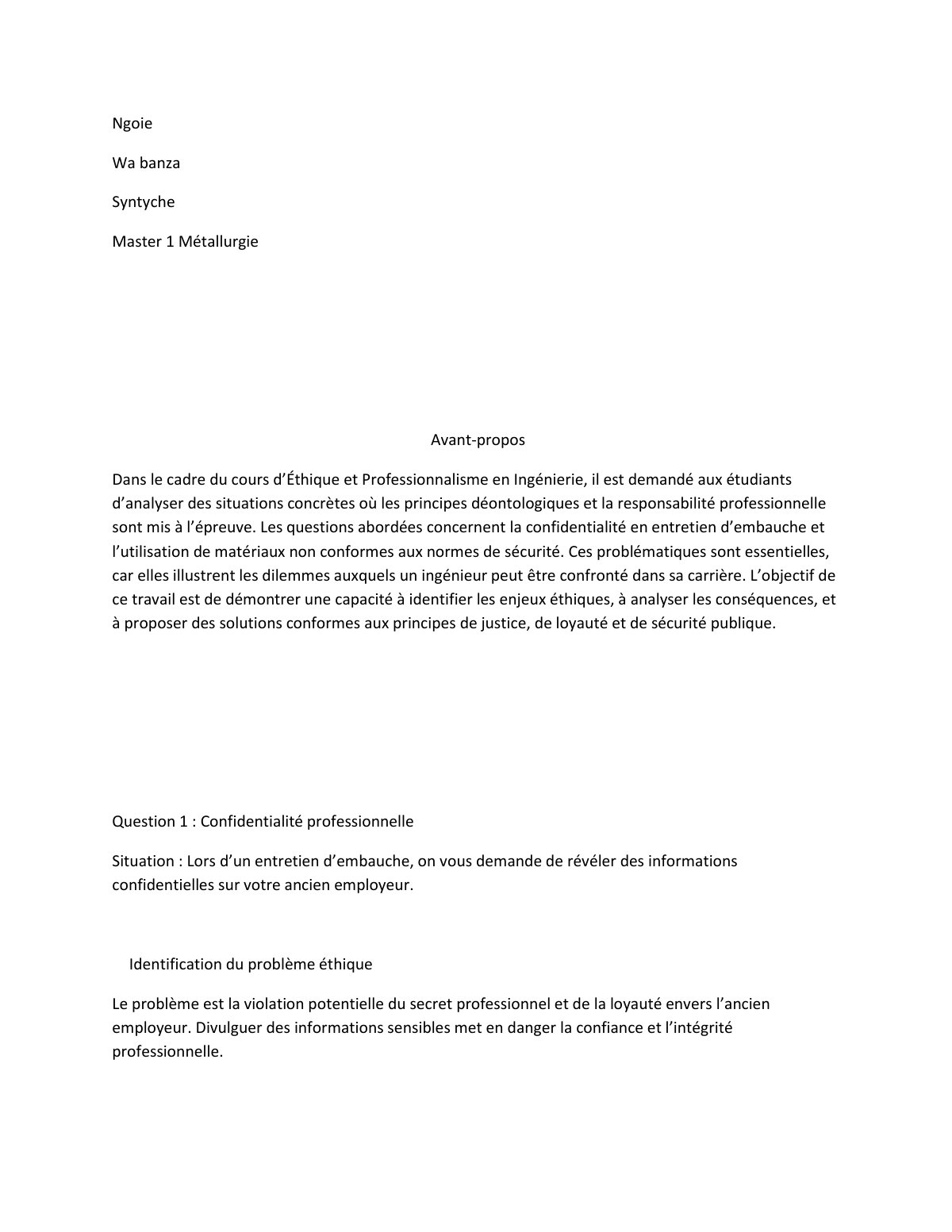 First page of TP 2 Ngoie Wa Banza   WPS Office éthique TP2