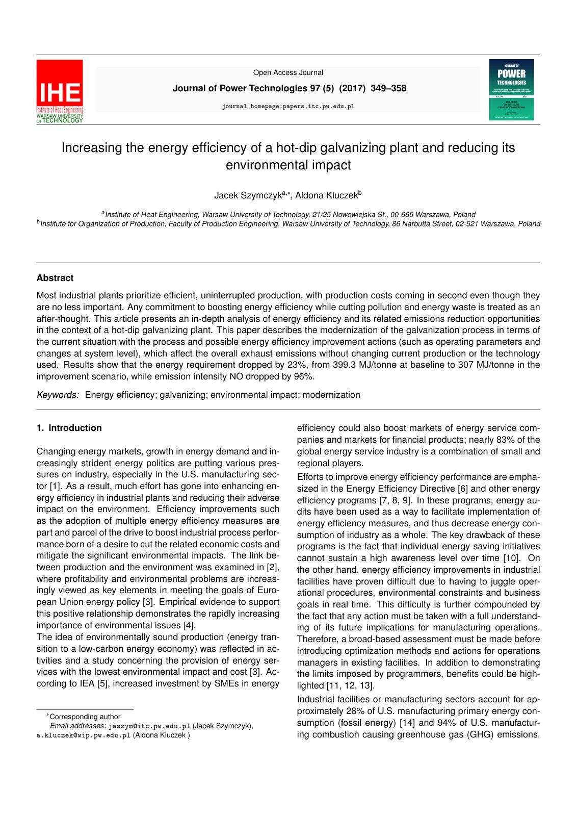 First page of Increasing the energy efficiency of a ho