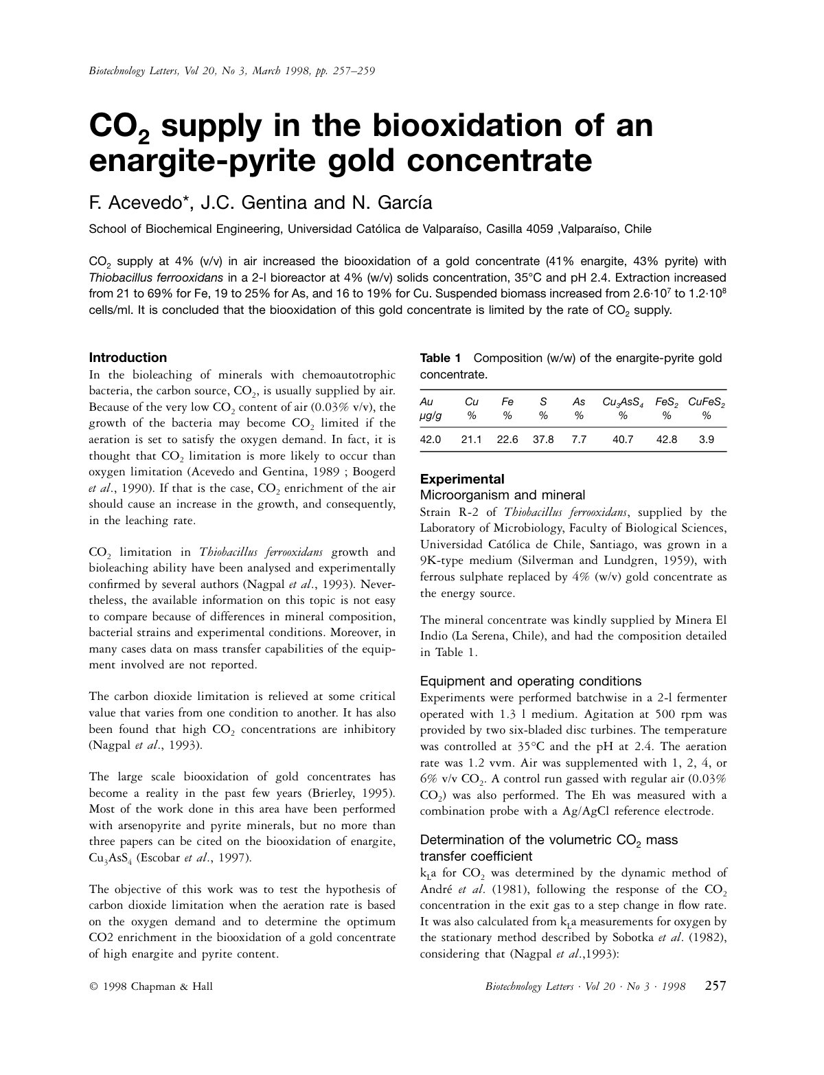First page of CO2 supply in the biooxidation of an ena