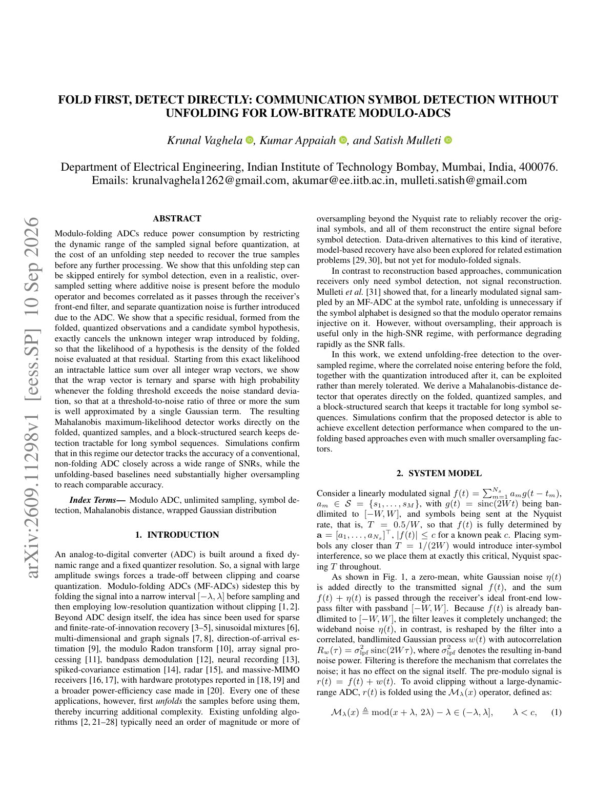 First page of 2026 Vaghela Modulo ADC Symbol Detection