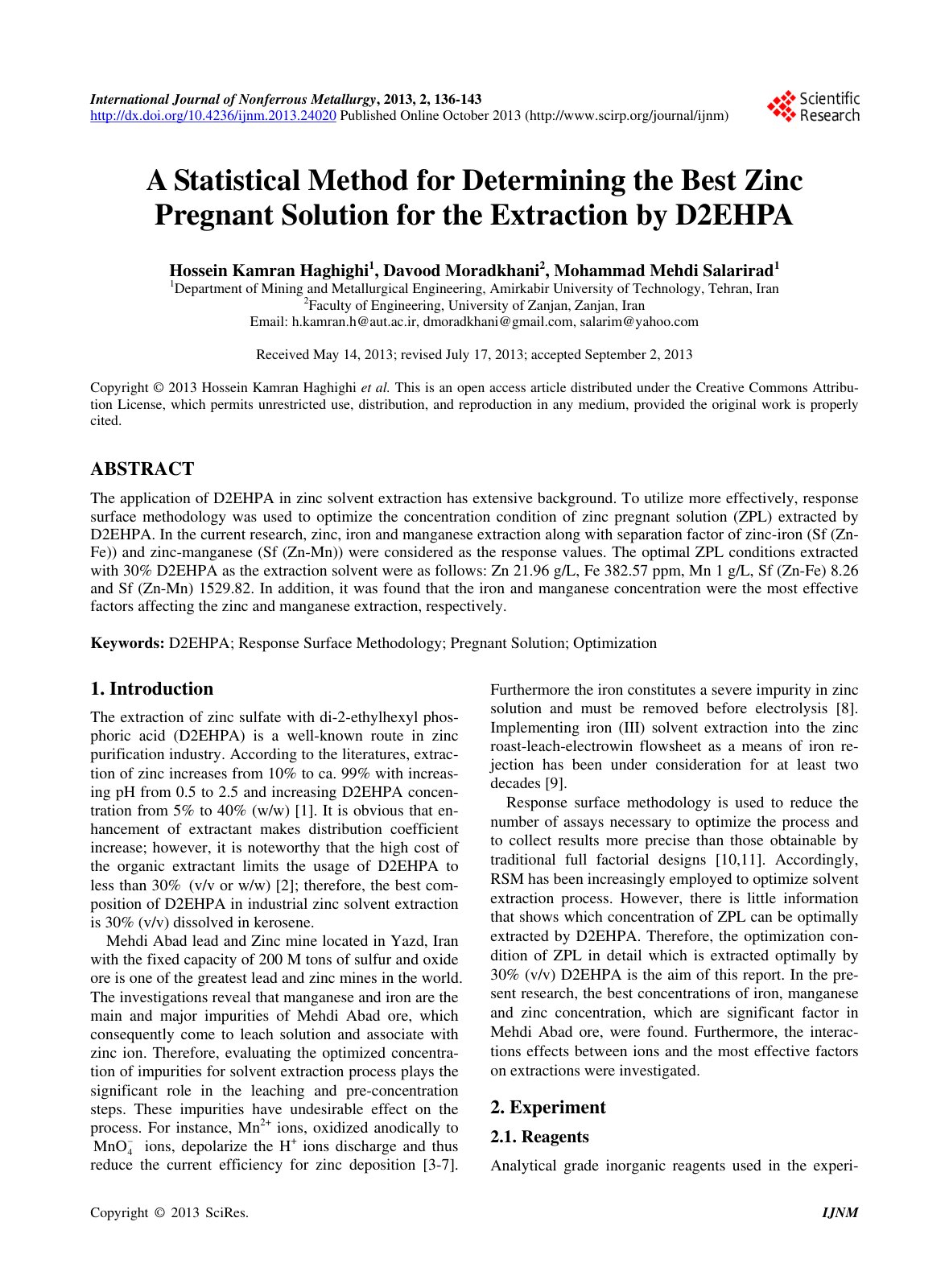 First page of A Statistical Method for Determining the