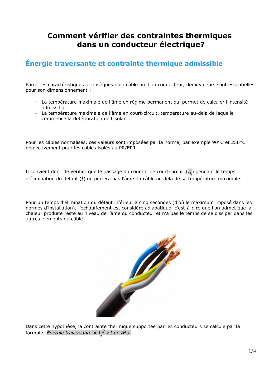 First page of contrainte thermique