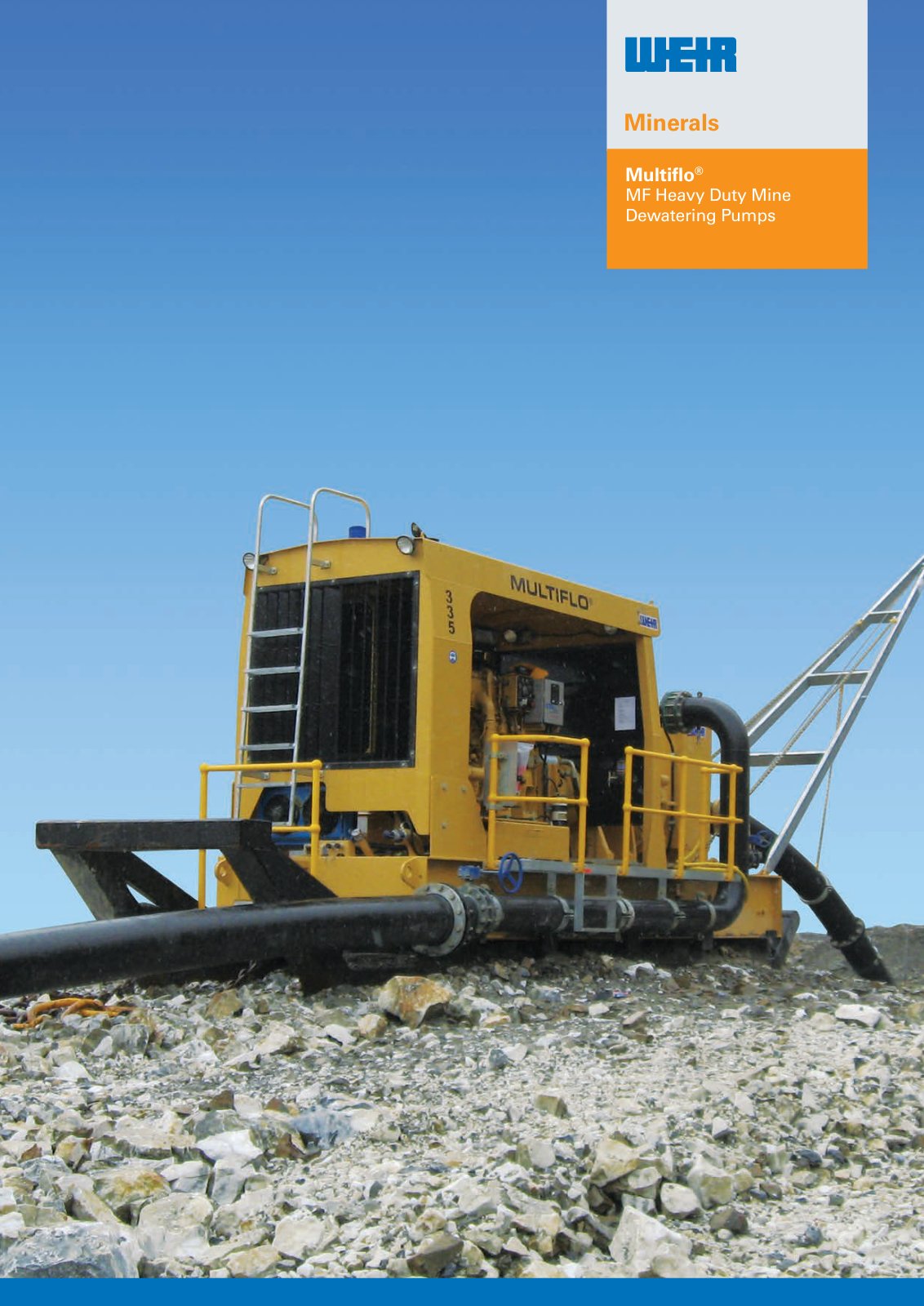 First page of AU0895 Multiflo MF Heavy Duty Mine Dewatering Pumps Brochure PREVIEW